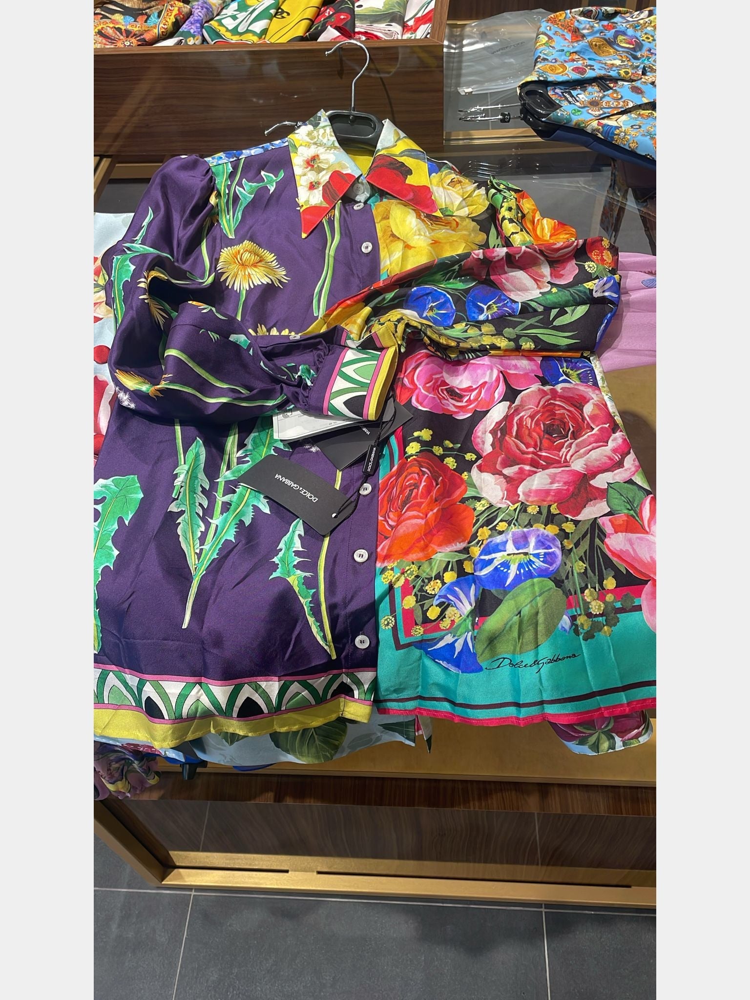 Dolce & Gabbana Damska koszula jedwabna kwiatowaDolce & Gabbana