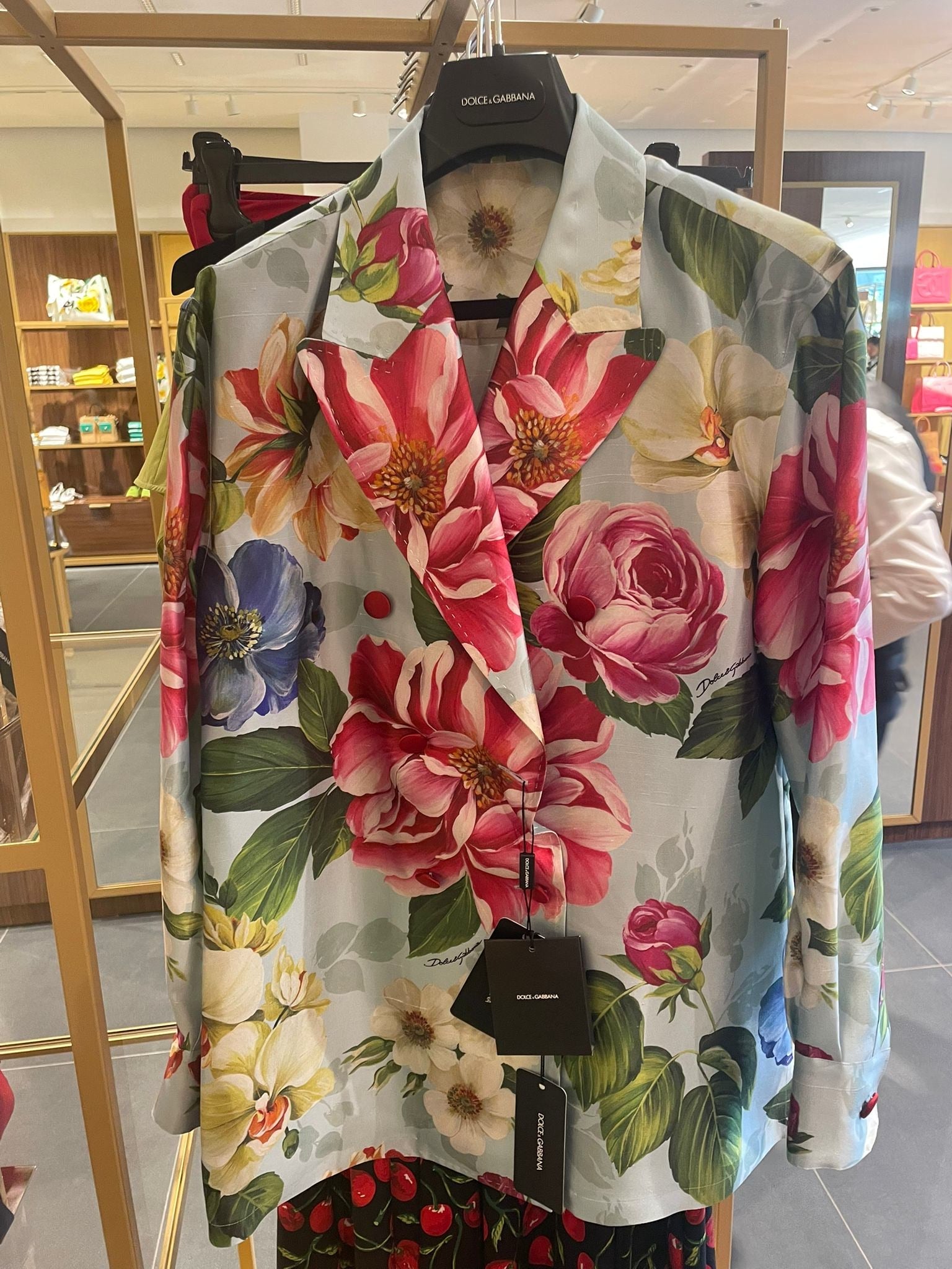 Dolce & Gabbana Damska koszula jedwabna kwiatowaDolce & Gabbana
