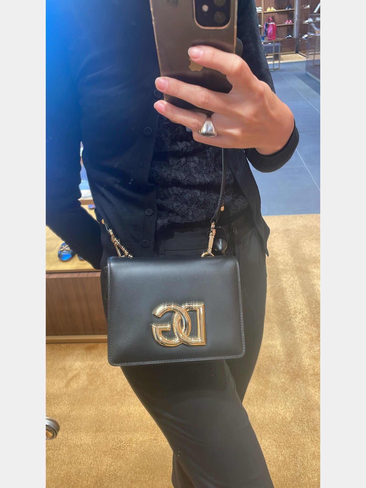 Dolce & Gabbana Damska torebka skórzana czarnaDolce & Gabbana