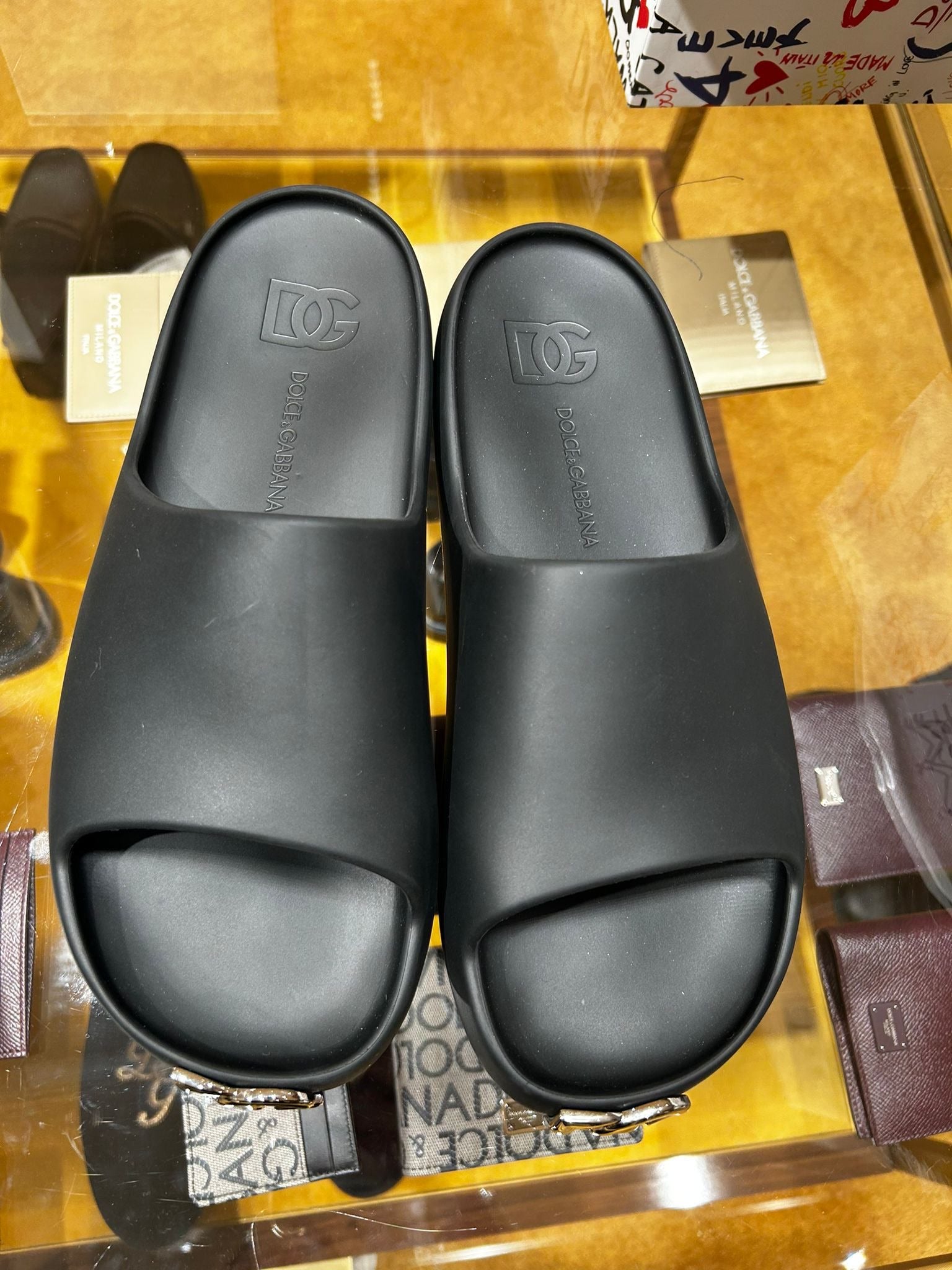 Dolce & Gabbana Damskie klapki czarne SlidesDolce & Gabbana
