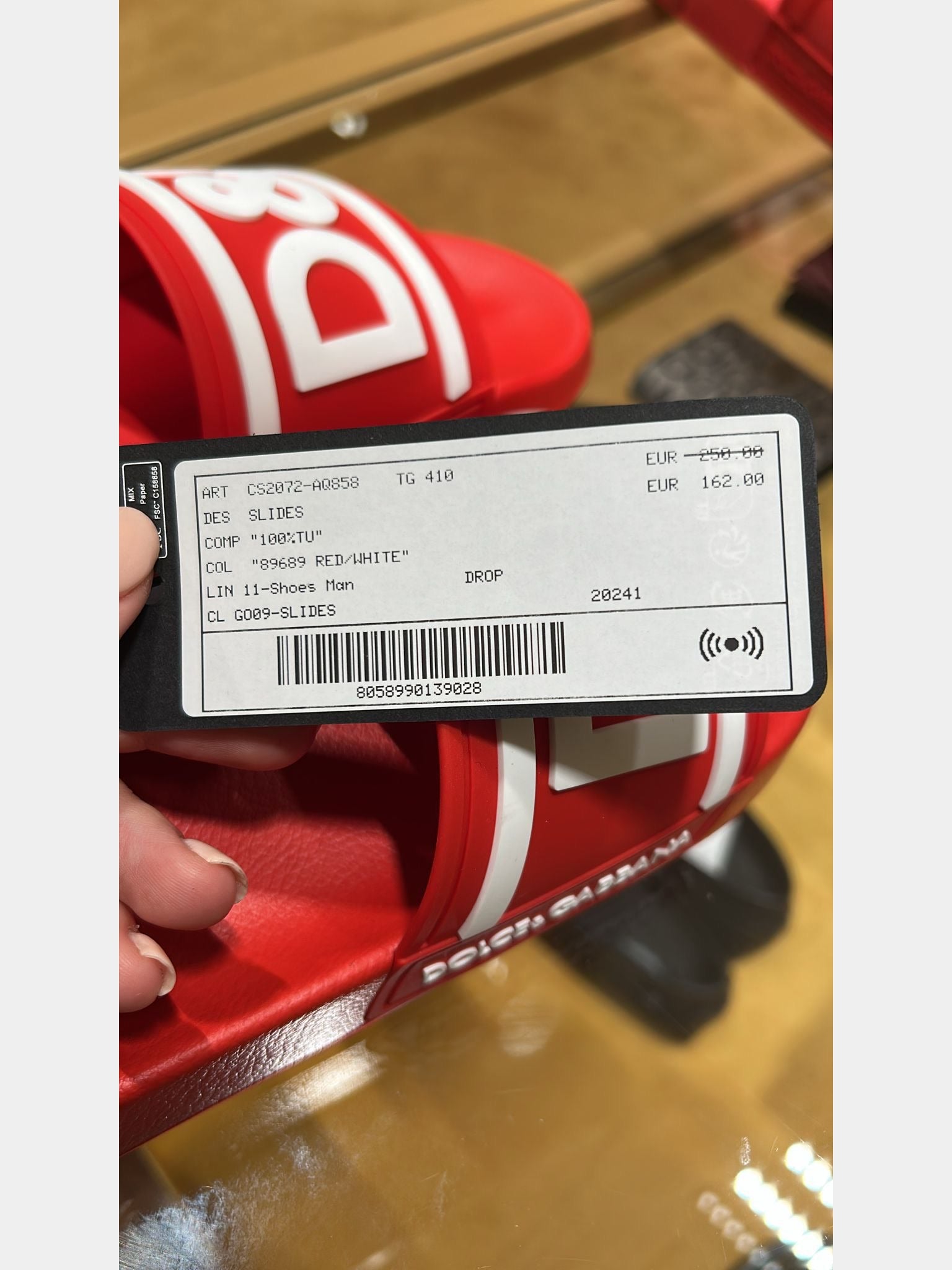 Dolce & Gabbana Damskie klapki czerwono - białeDolce & Gabbana