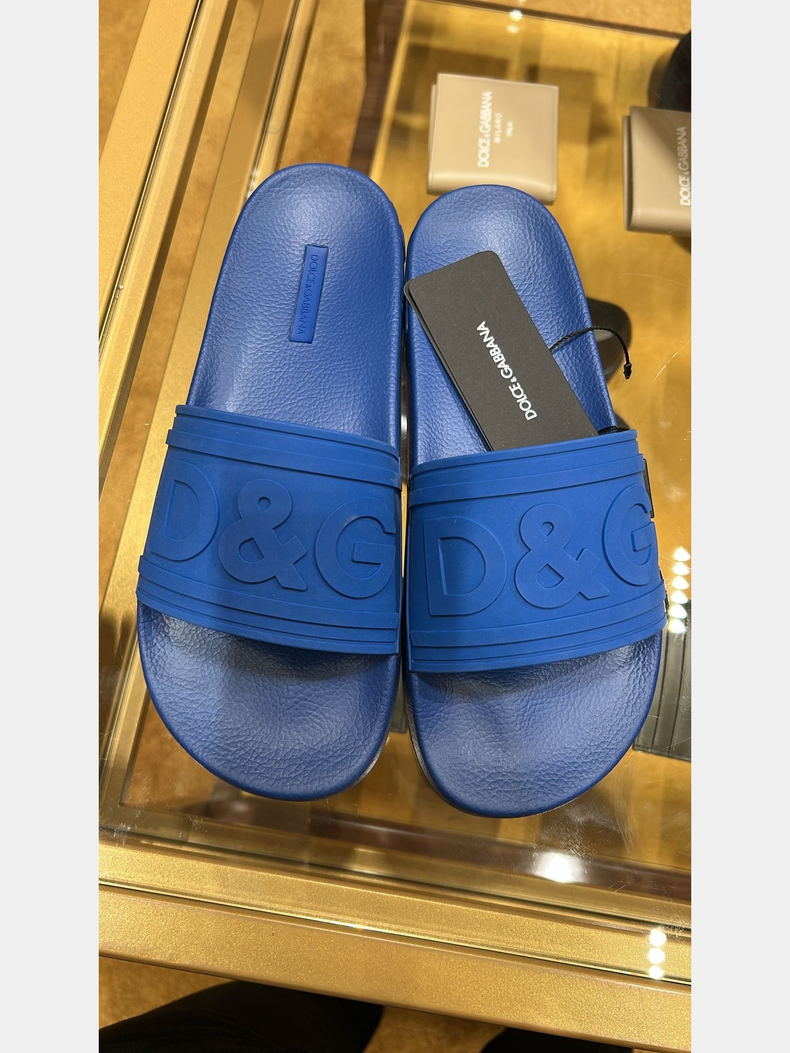 Dolce & Gabbana Damskie klapki niebieskie termoplastyczneDolce & Gabbana