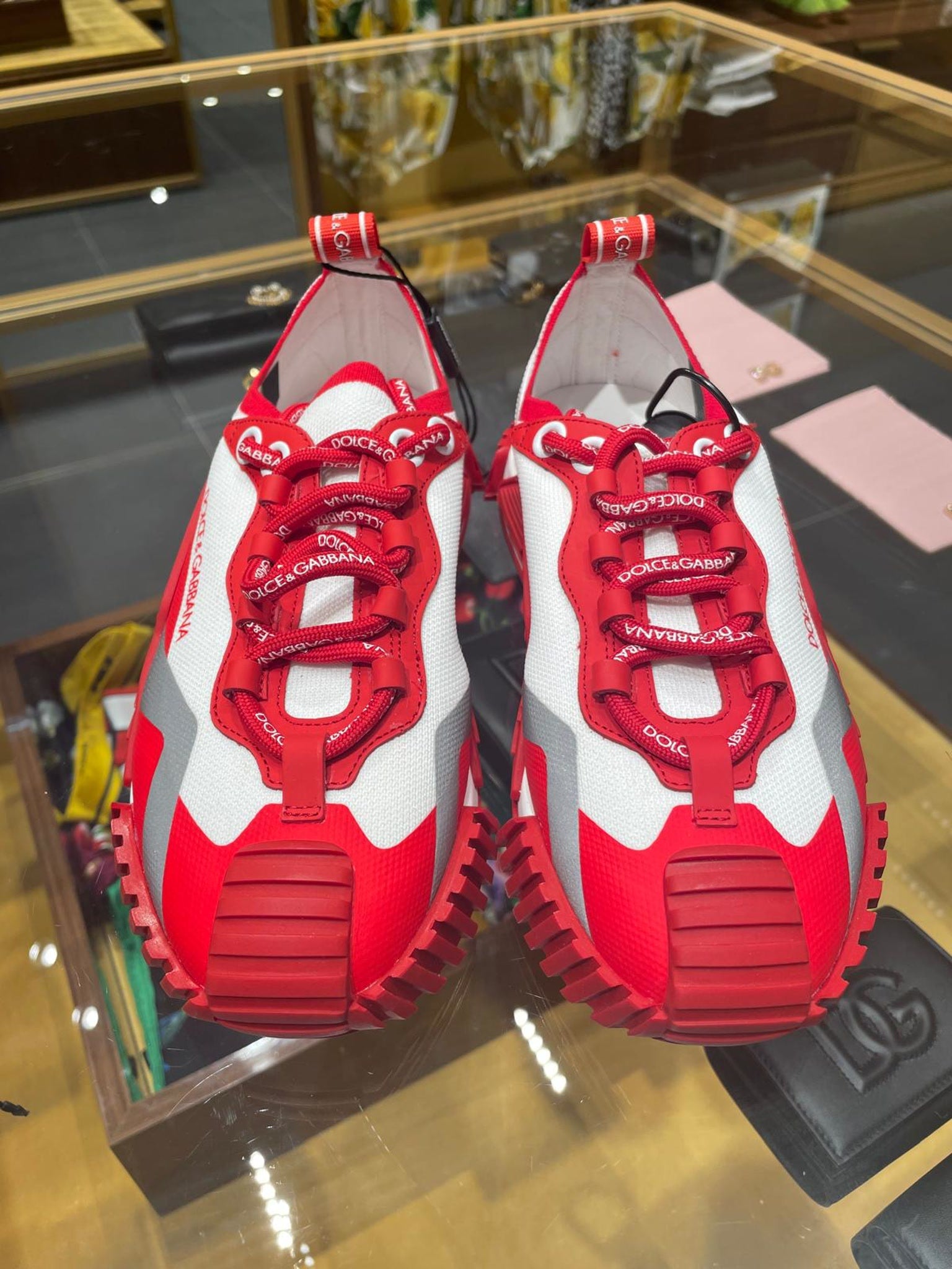 Dolce & Gabbana Damskie Low - Top Sneakers White/RedDolce & Gabbana