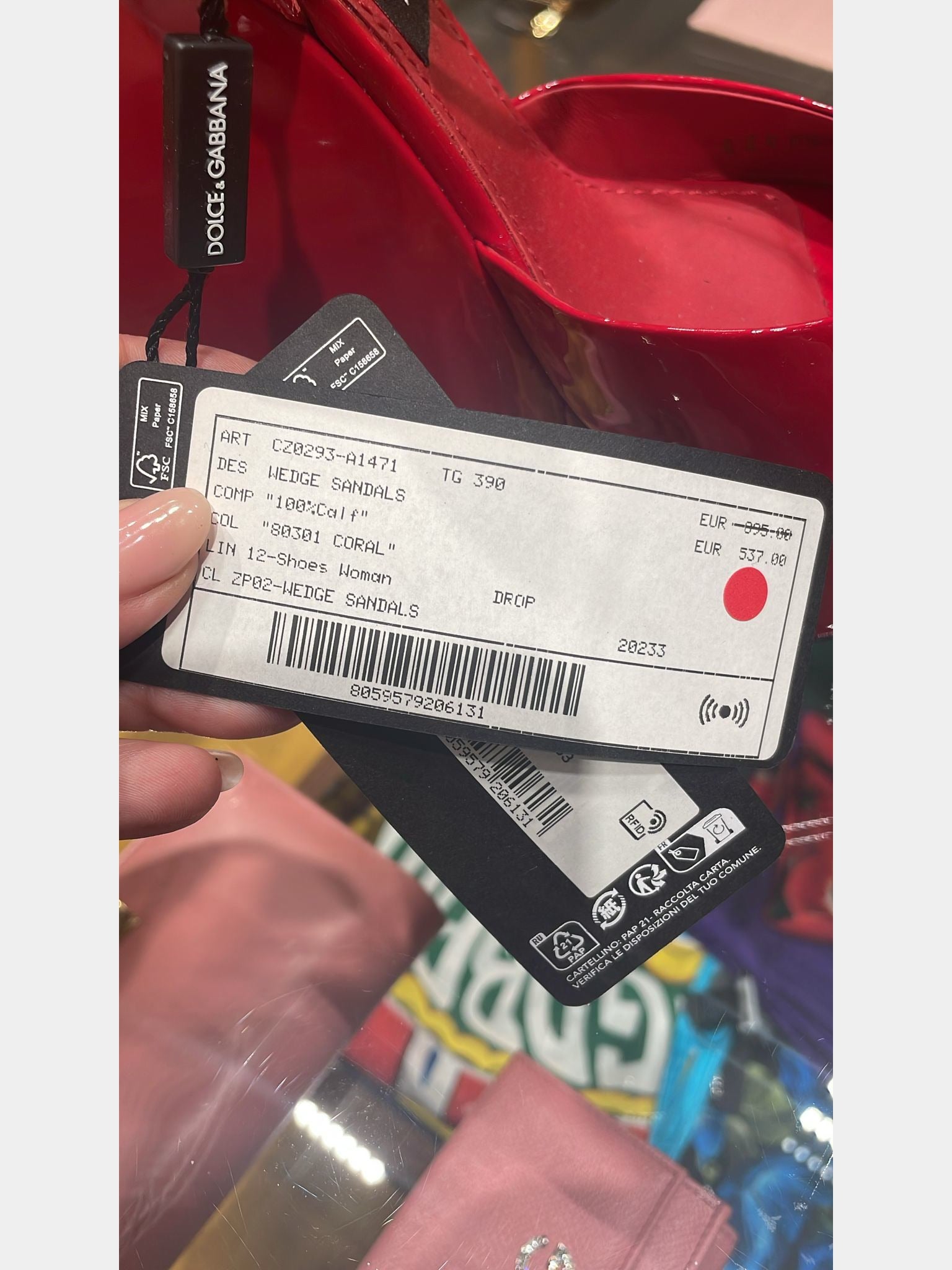 Dolce & Gabbana Damskie sandały czerwone skórzaneDolce & Gabbana