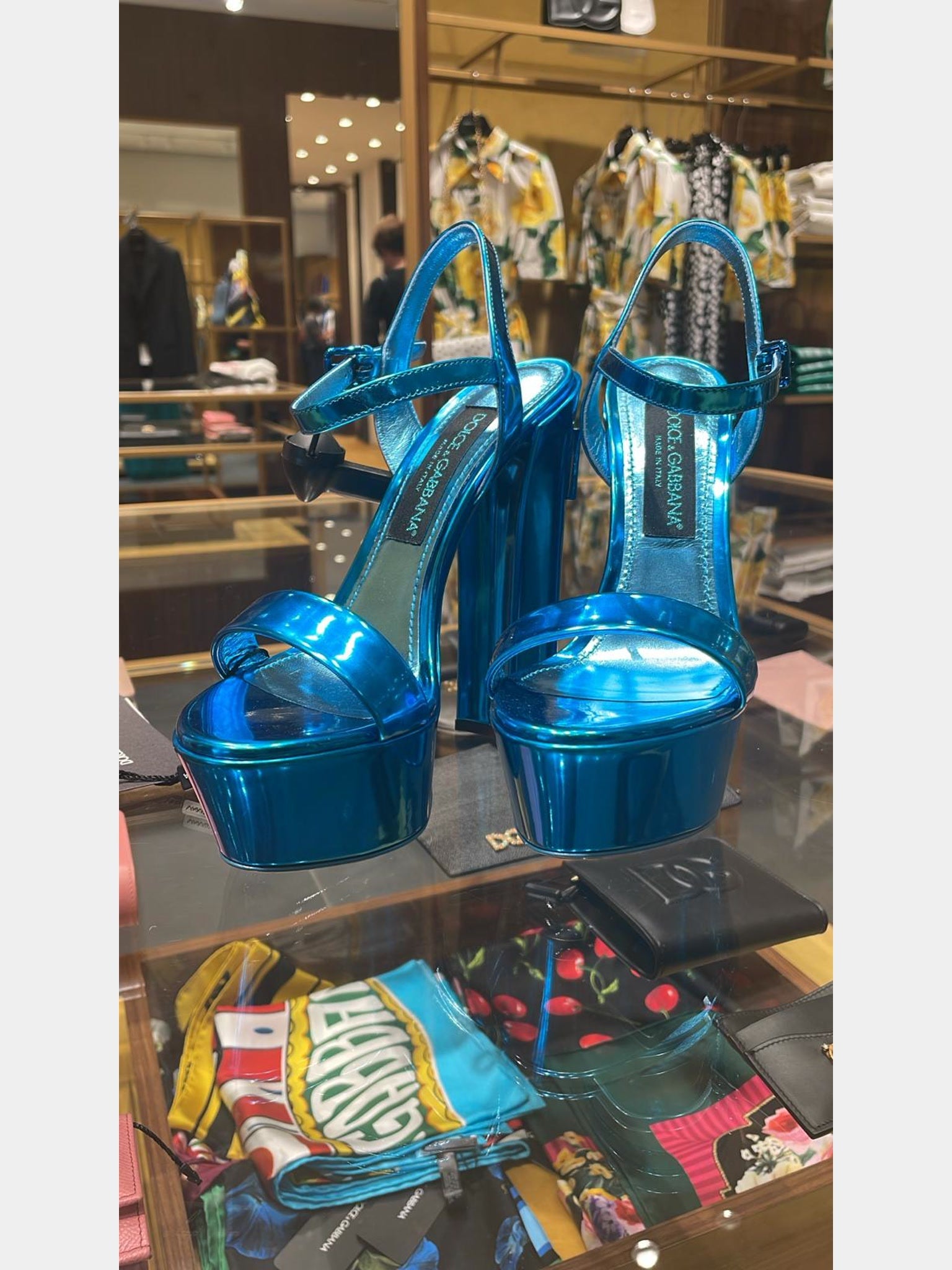 Dolce & Gabbana Damskie sandały turkusoweDolce & Gabbana