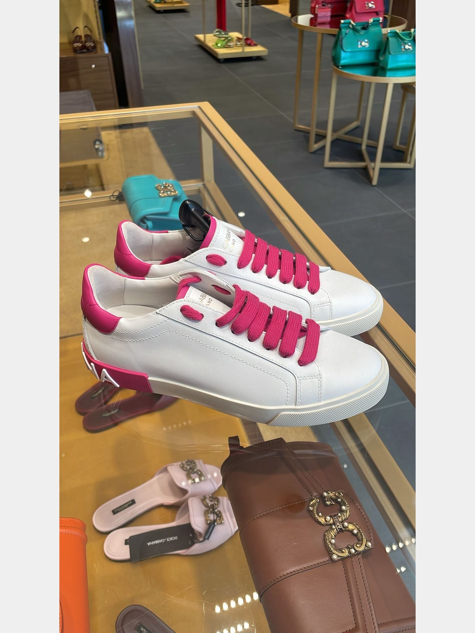 Dolce & Gabbana Damskie sneakersy białe skórzaneDolce & Gabbana