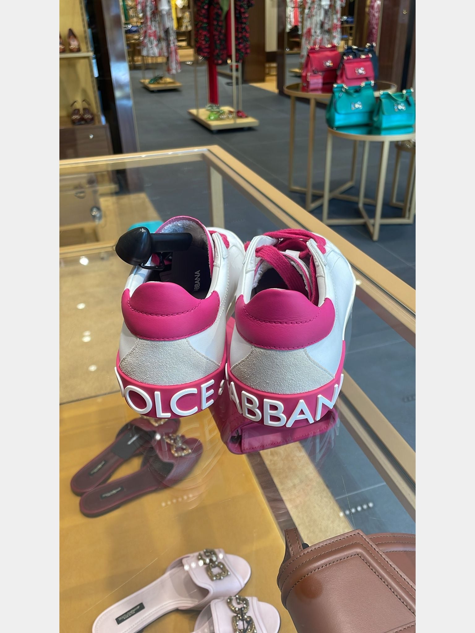 Dolce & Gabbana Damskie sneakersy białe skórzaneDolce & Gabbana