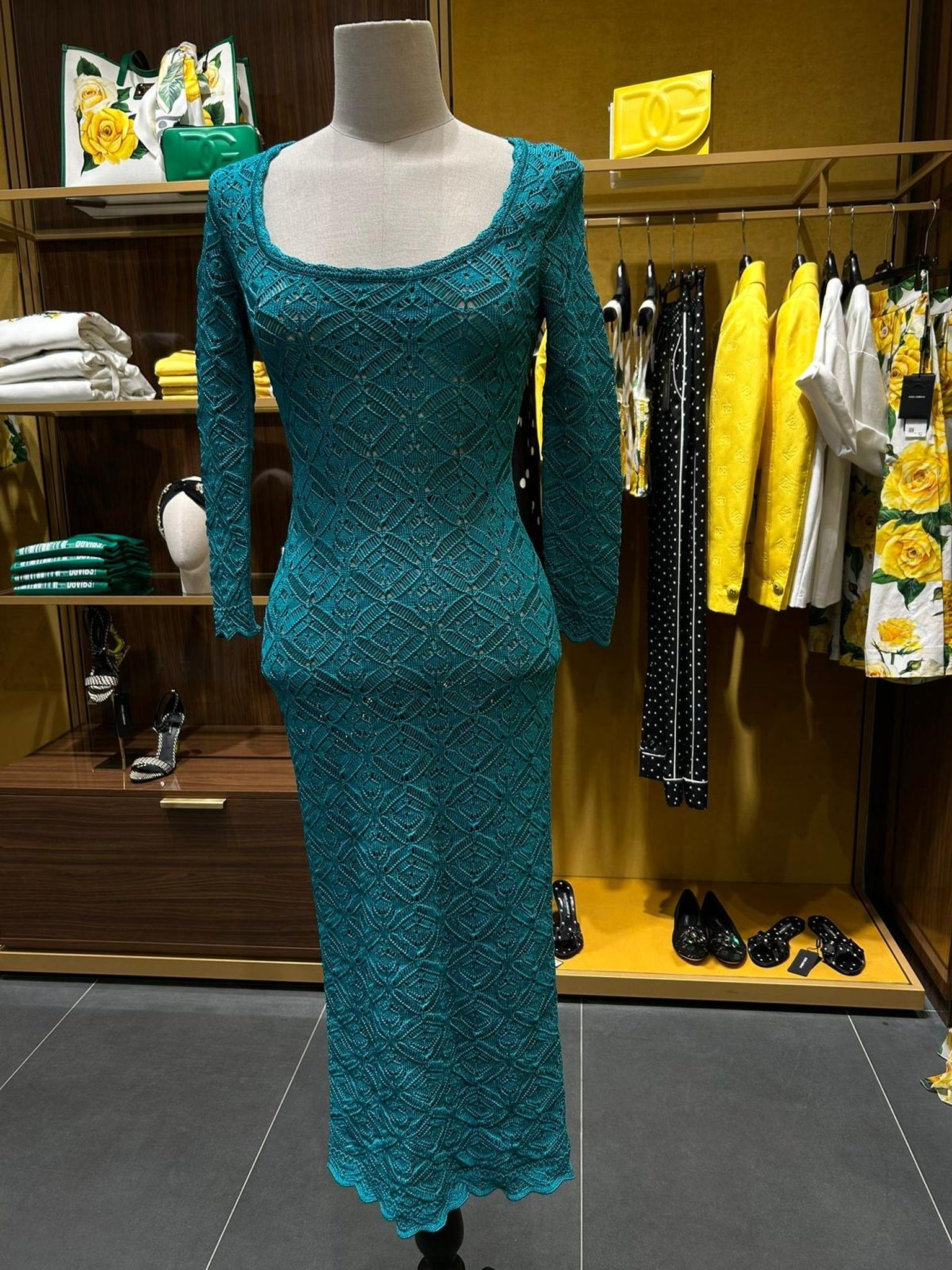 Dolce & Gabbana Dress Damskie PetroleumDolce & Gabbana