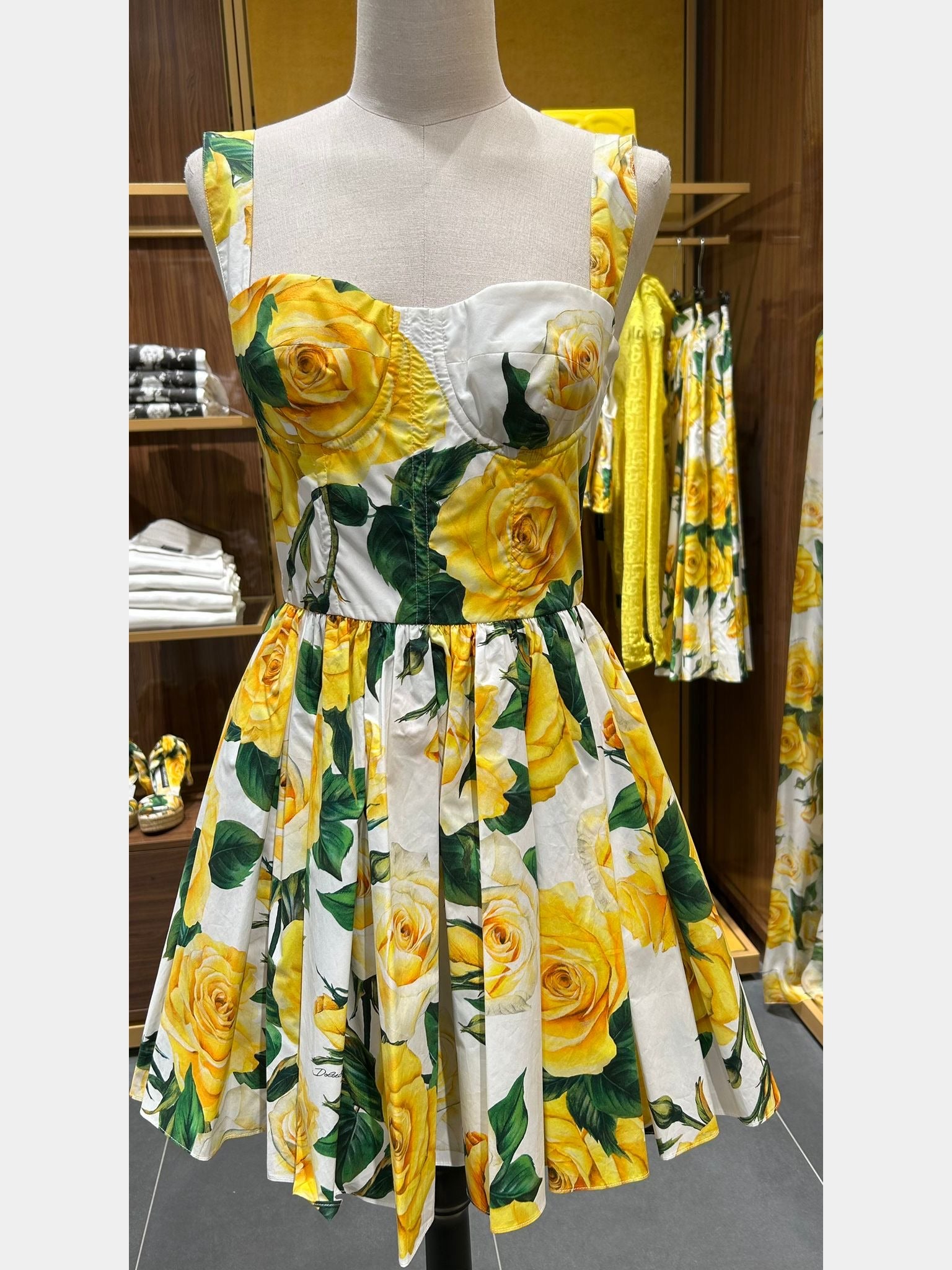 Dolce & Gabbana Dress Damskie Rose GialleDolce & Gabbana