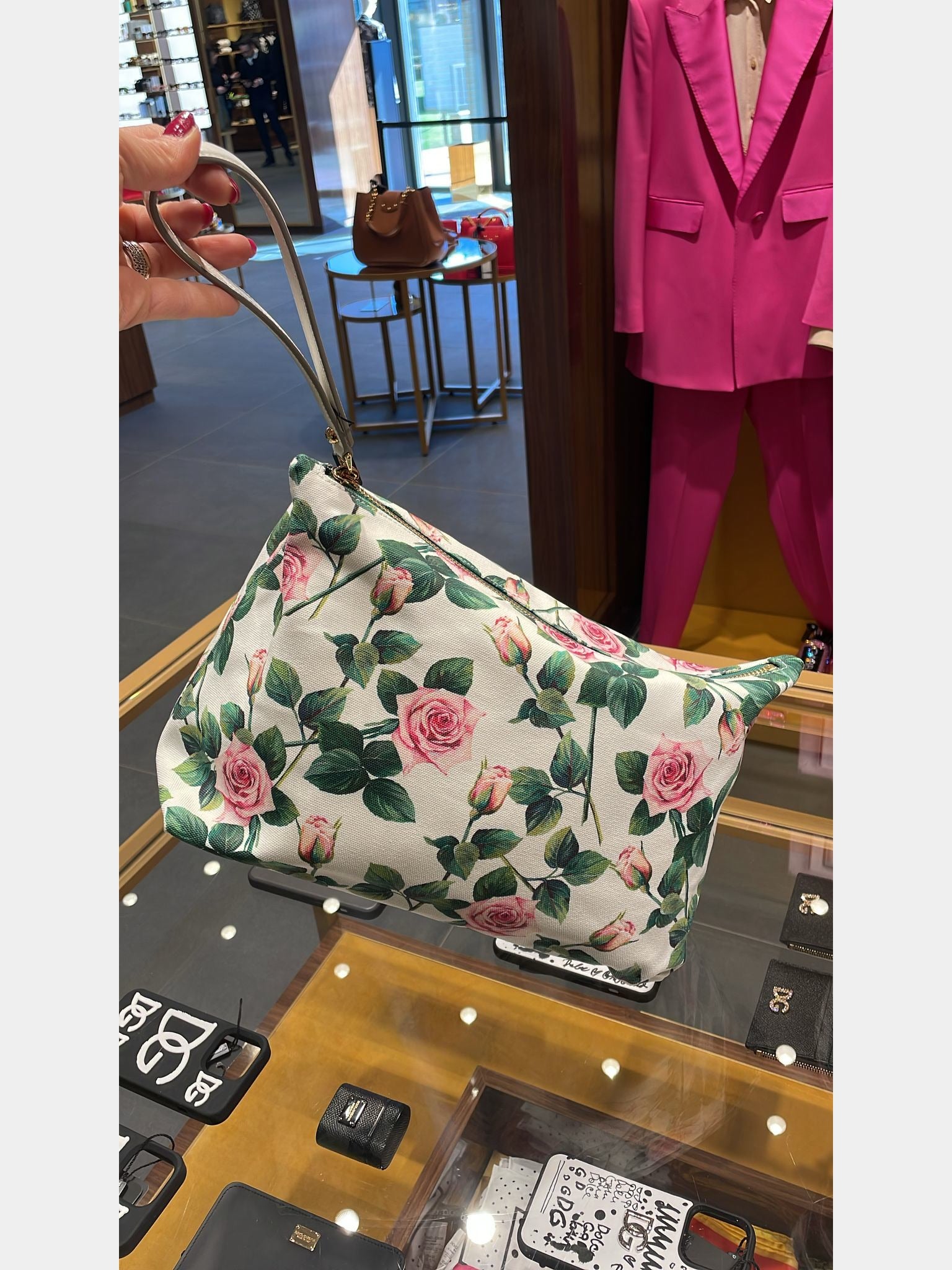 Dolce & Gabbana Pochette Canvas Stampato PelleDolce & Gabbana