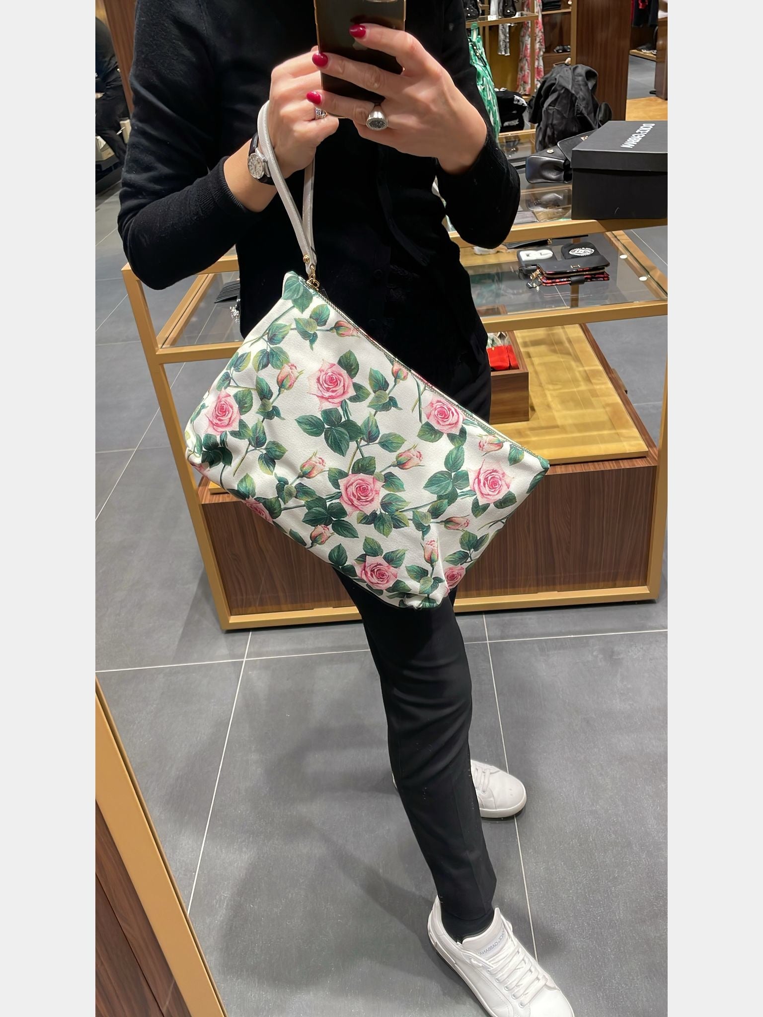Dolce & Gabbana Pochette Canvas Stampato PelleDolce & Gabbana