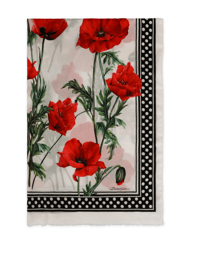 Dolce & Gabbana Poppy - print modal and cashmere scarfDolce & Gabbana
