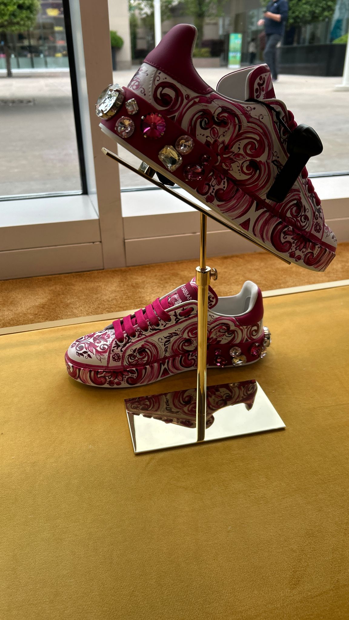 Dolce & Gabbana Sneakersy Damskie Różowe Skórzane Majolica PortofinoDolce & Gabbana