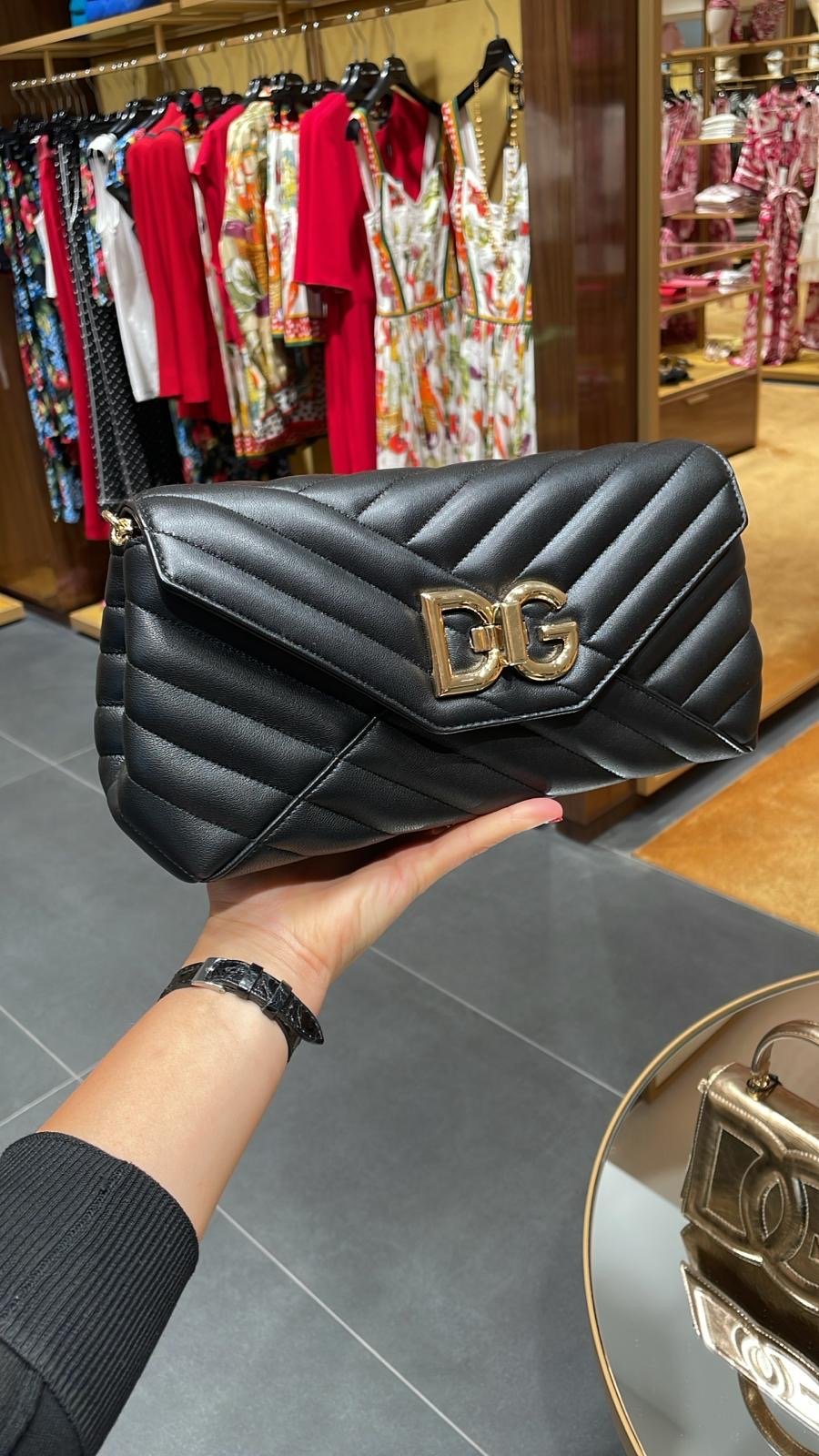 Dolce & Gabbana Torba Damska Czarna Skórzana Shoulder BagDolce & Gabbana