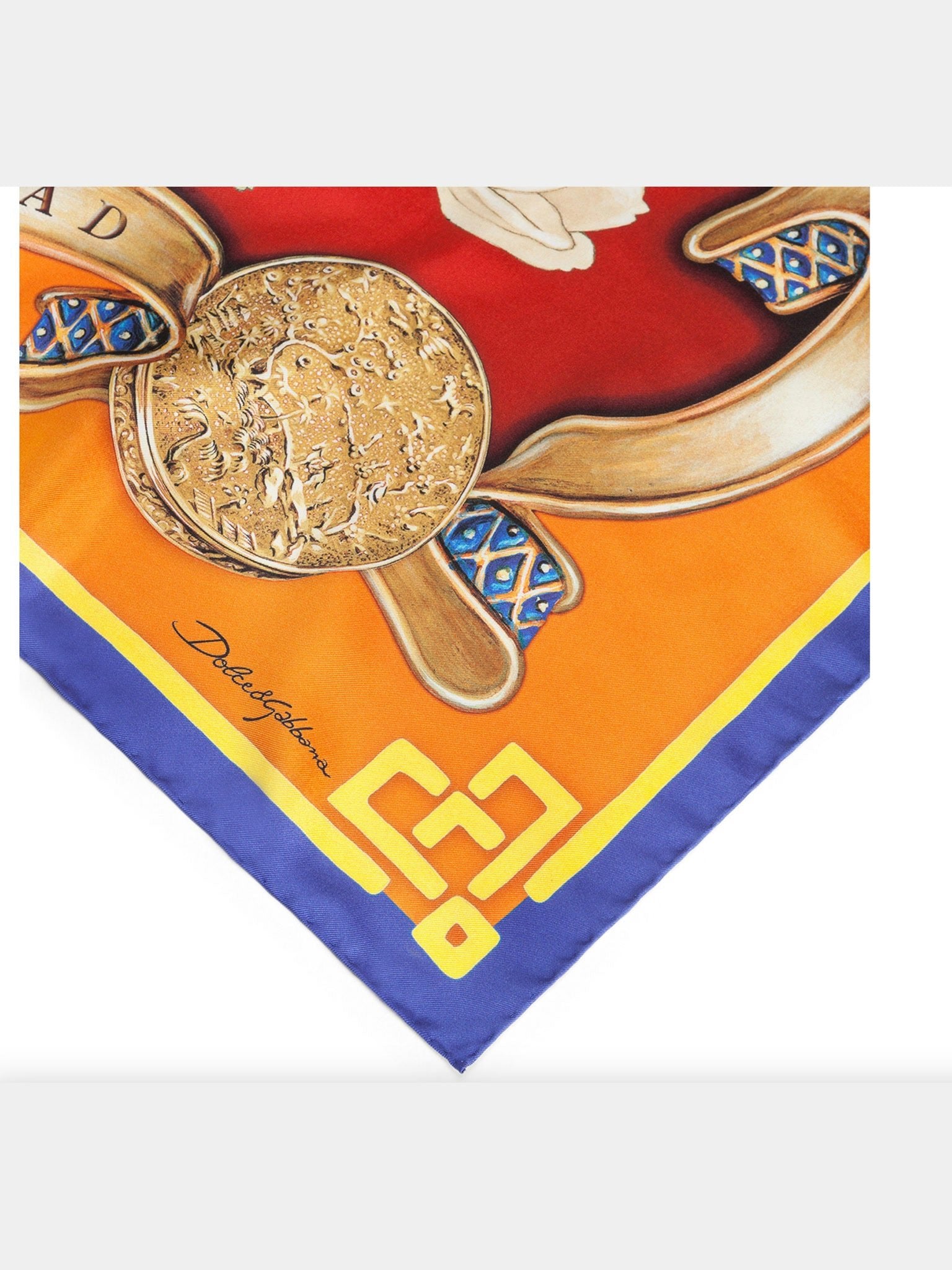 Dolce & Gabbana Twill Silk Foulard with Silk Road PrintDolce & Gabbana
