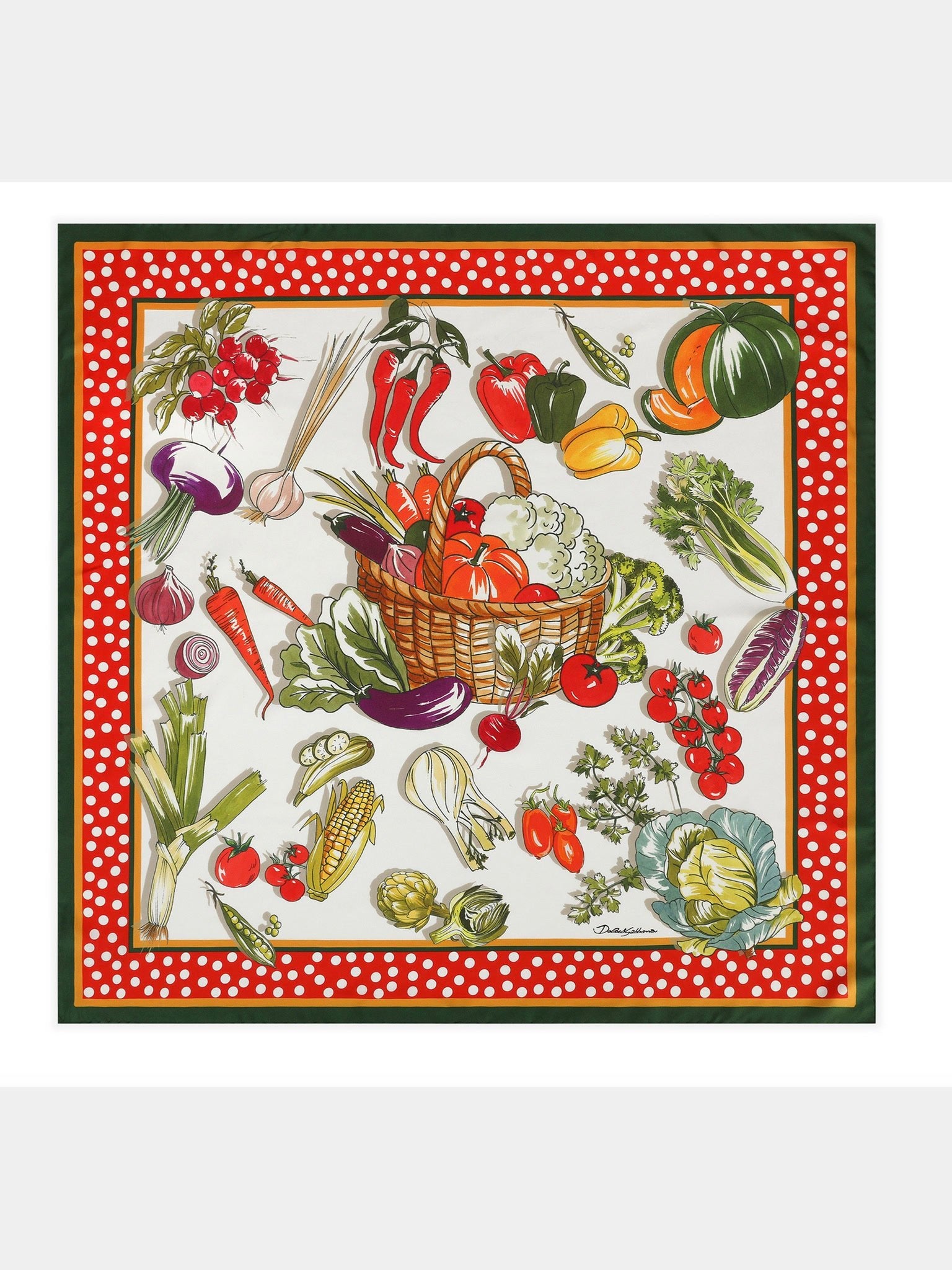 Dolce & Gabbana Vegetable - print Twill ScarfDolce & Gabbana