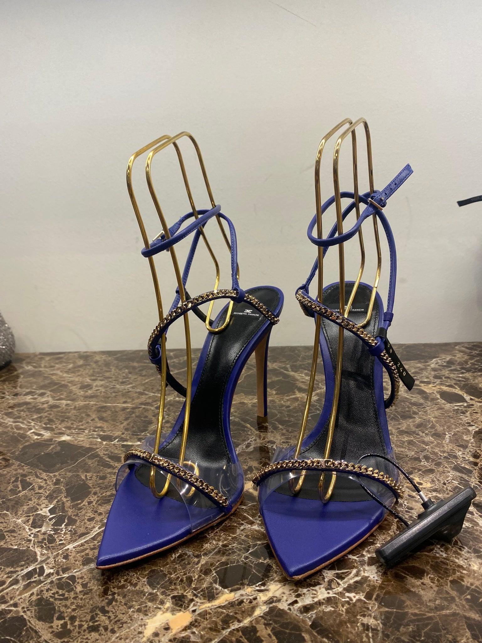 Elisabetta Franchi Damskie szpilki skórzane Blue IndacoElisabetta Franchi