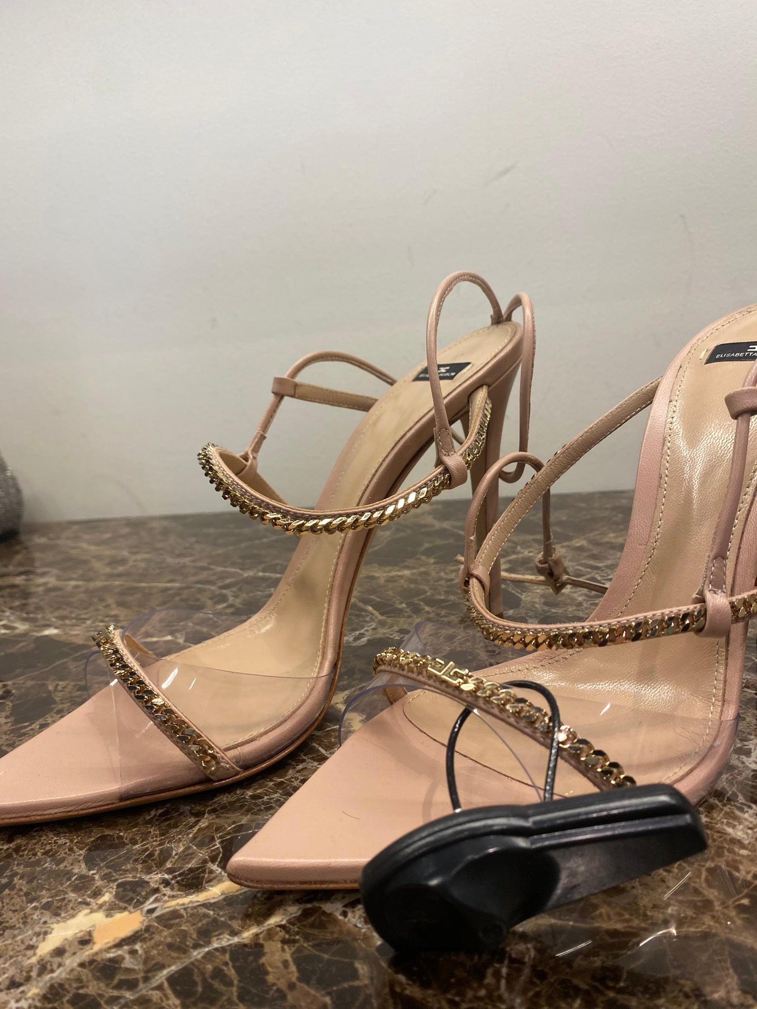 Elisabetta Franchi Damskie szpilki skórzane CarneElisabetta Franchi