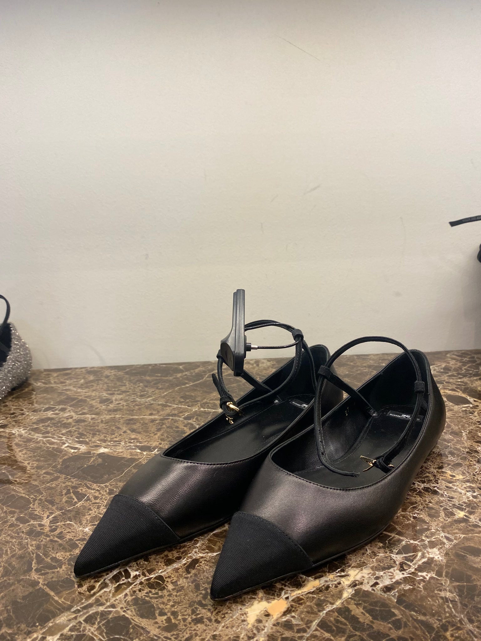 Elisabetta Franchi Damskie szpilki skórzane czarneElisabetta Franchi