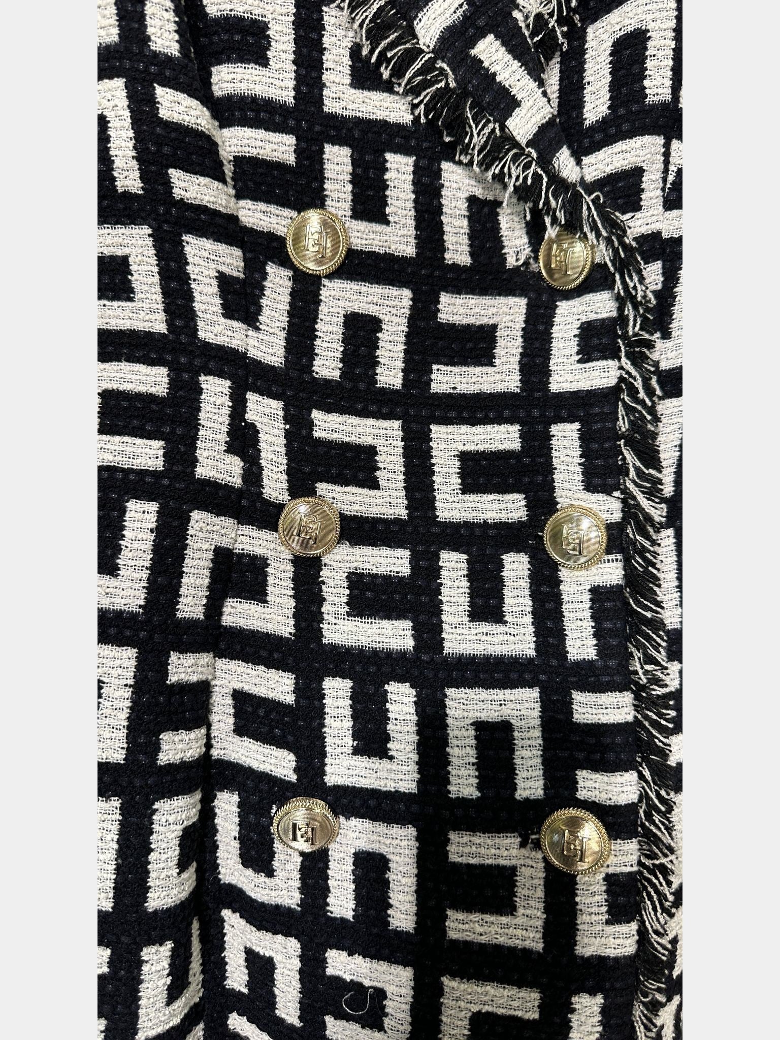 Elisabetta Franchi Monogram Tweed Mini DressElisabetta Franchi