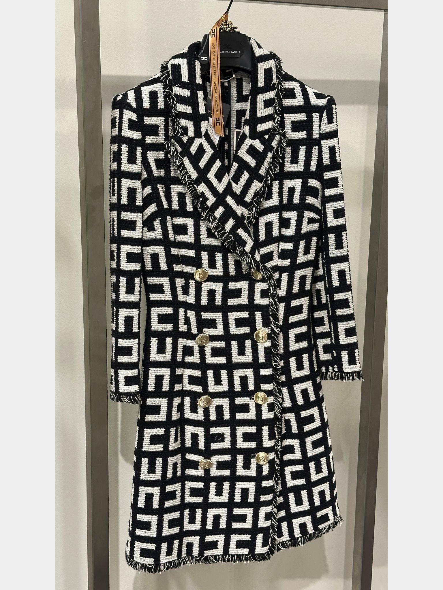 Elisabetta Franchi Monogram Tweed Mini DressElisabetta Franchi