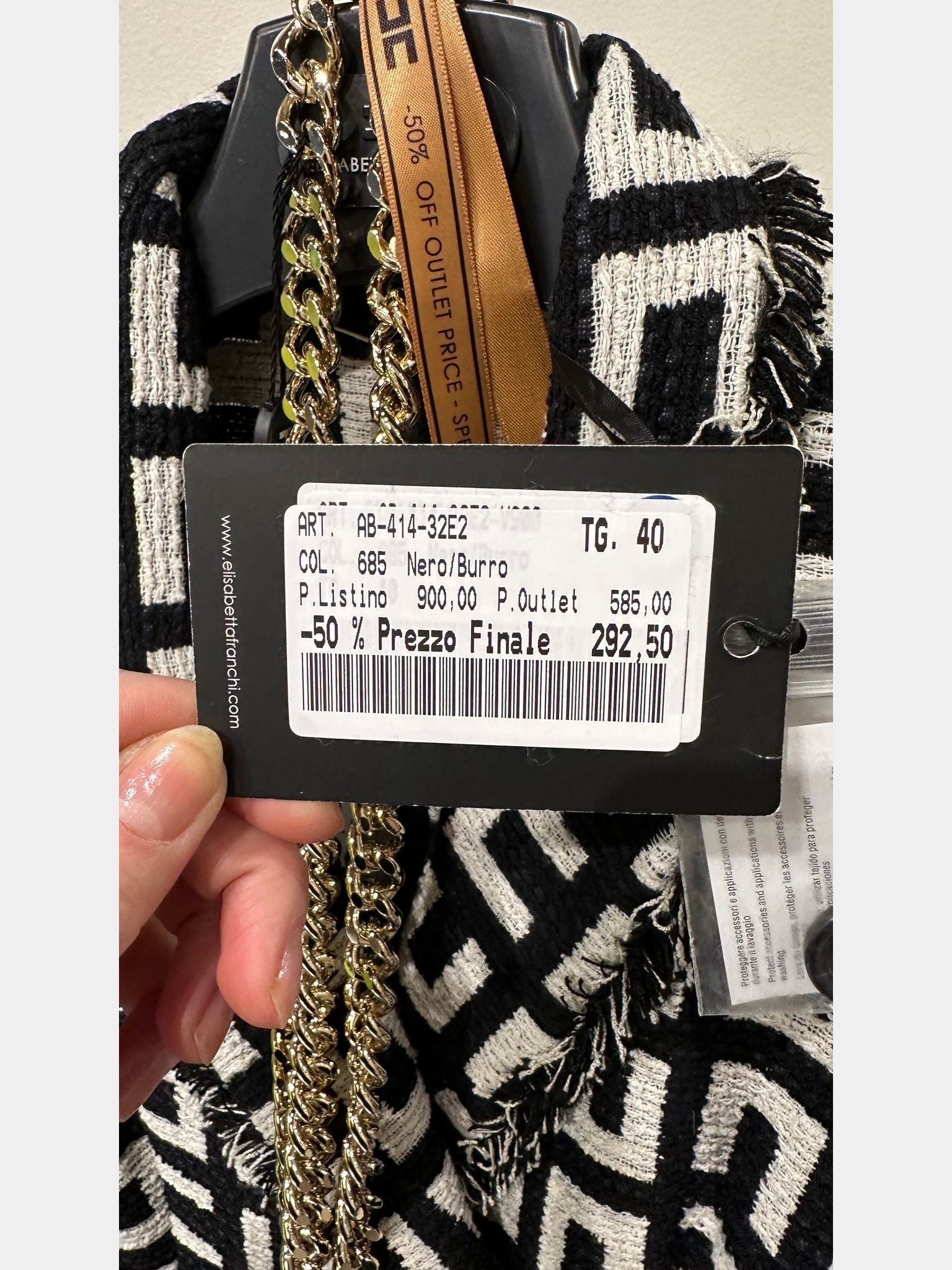 Elisabetta Franchi Monogram Tweed Mini DressElisabetta Franchi