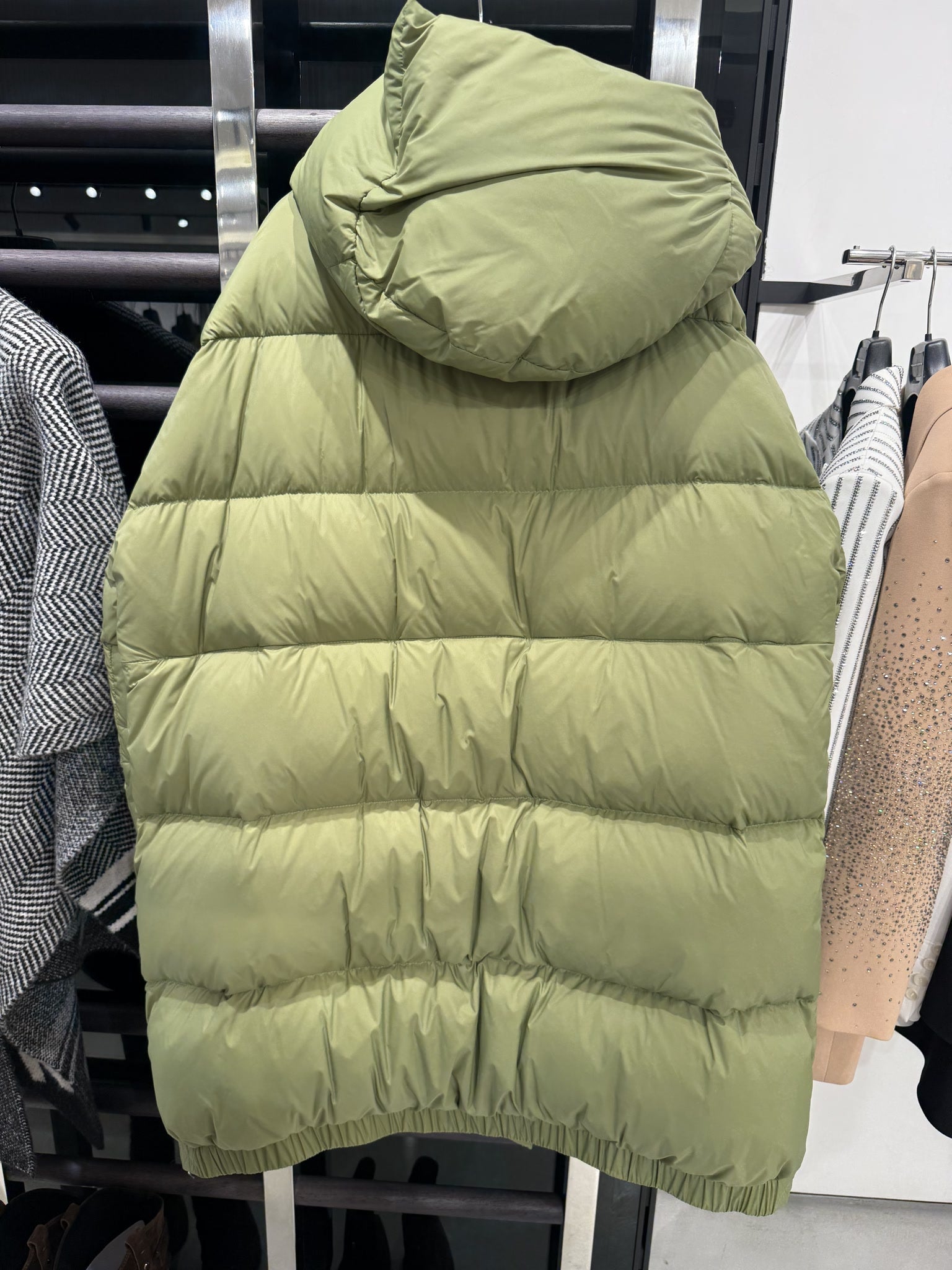 Ermanno Scervino Green Puffer JacketErmanno Scervino