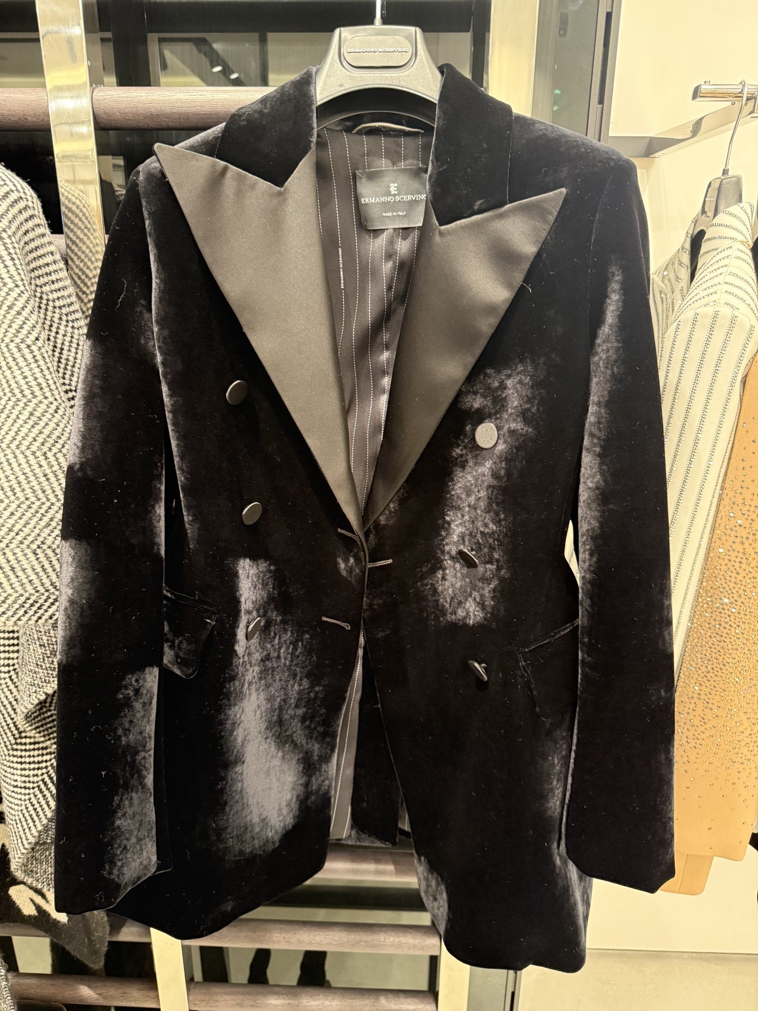 Ermanno Scervino Velvet Double Breasted BlazerErmanno Scervino