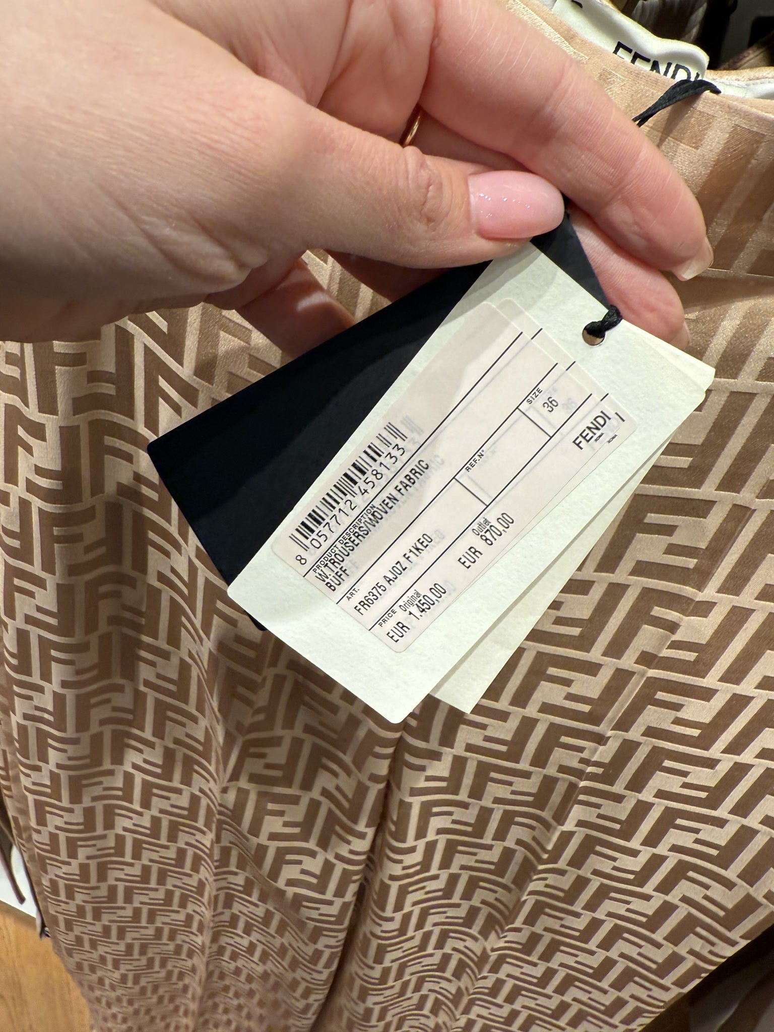 Fendi Beige Monogram PantsFendi
