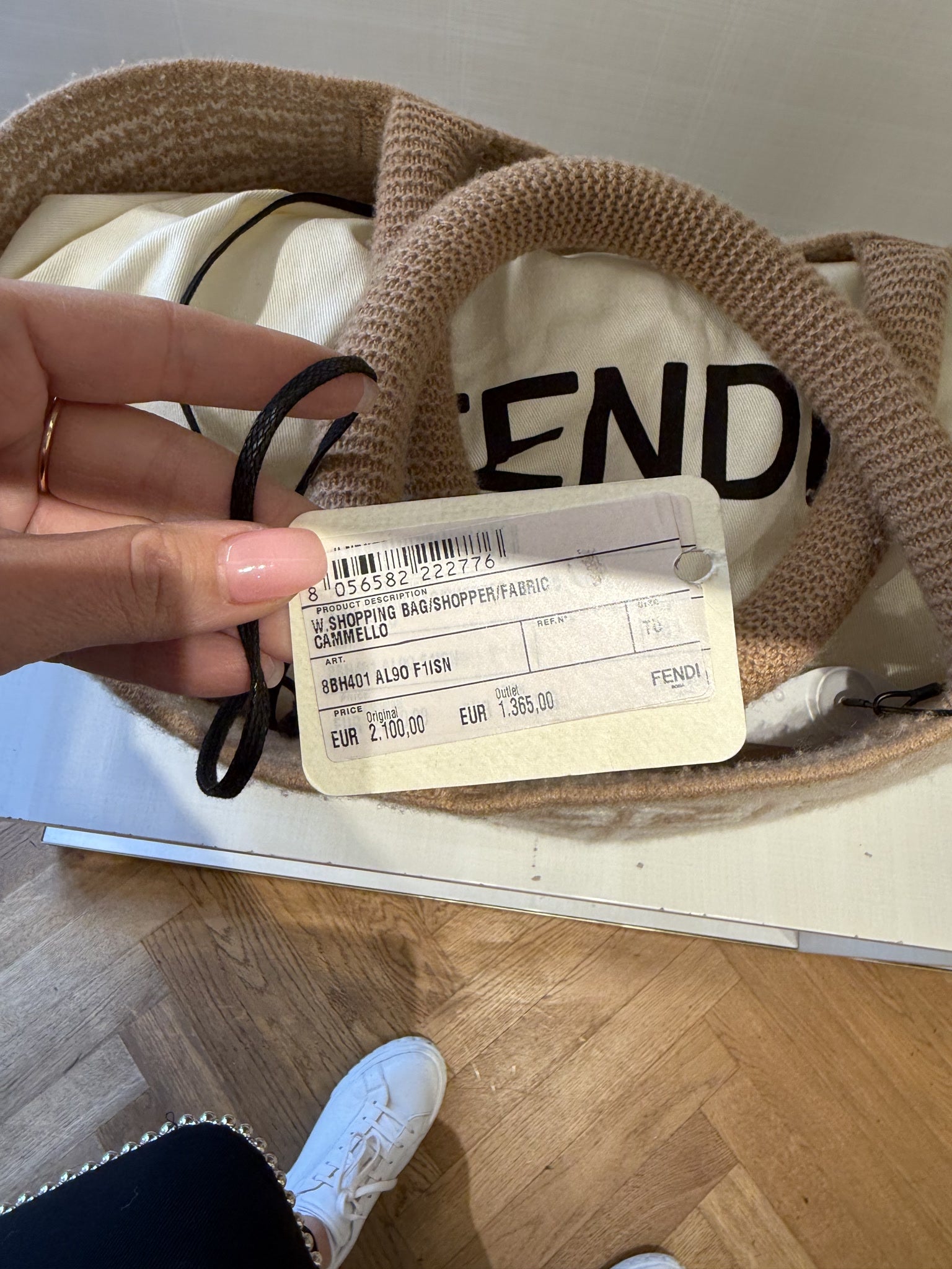 Fendi Cashmere Knit FF Large Shopper ToteFendi