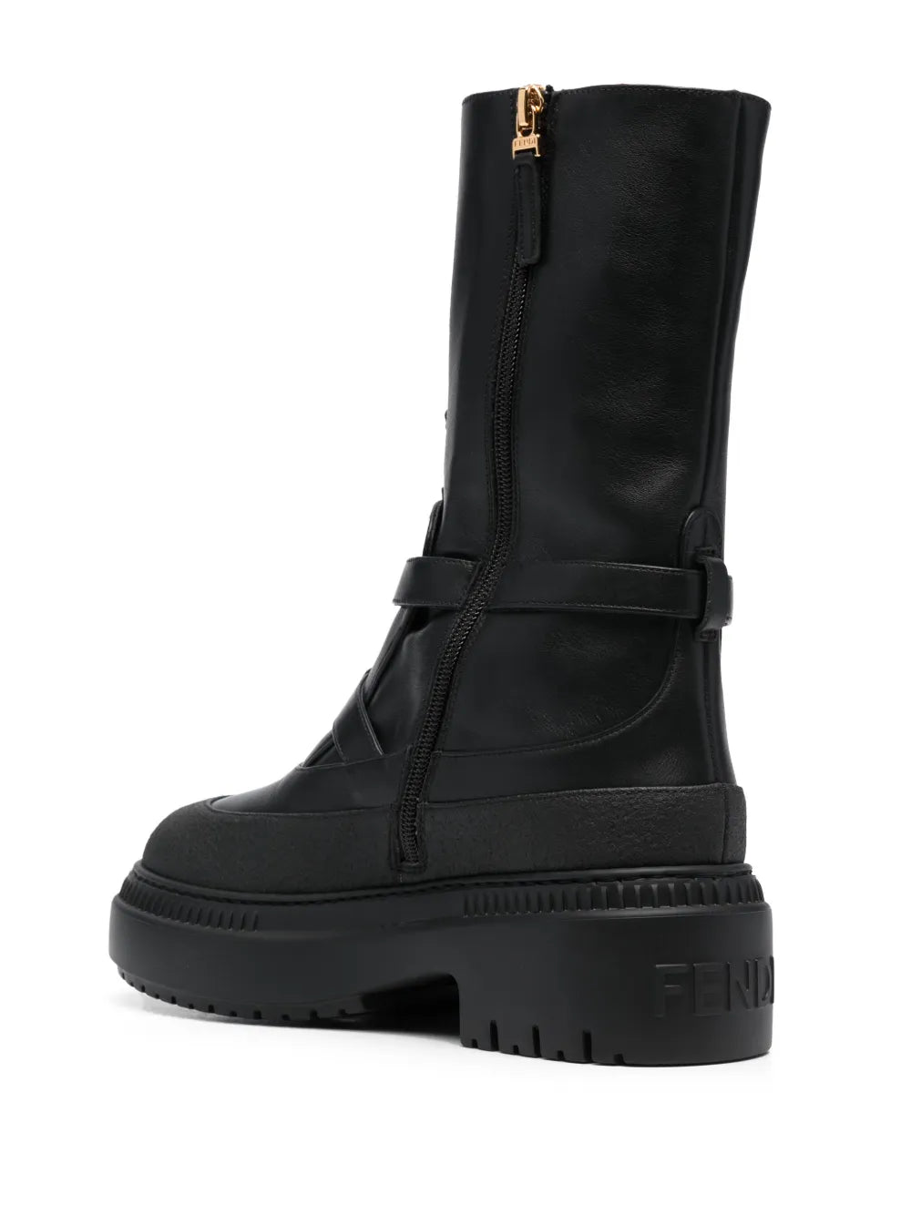 Fendi Delfina Leather Biker BootsFendi