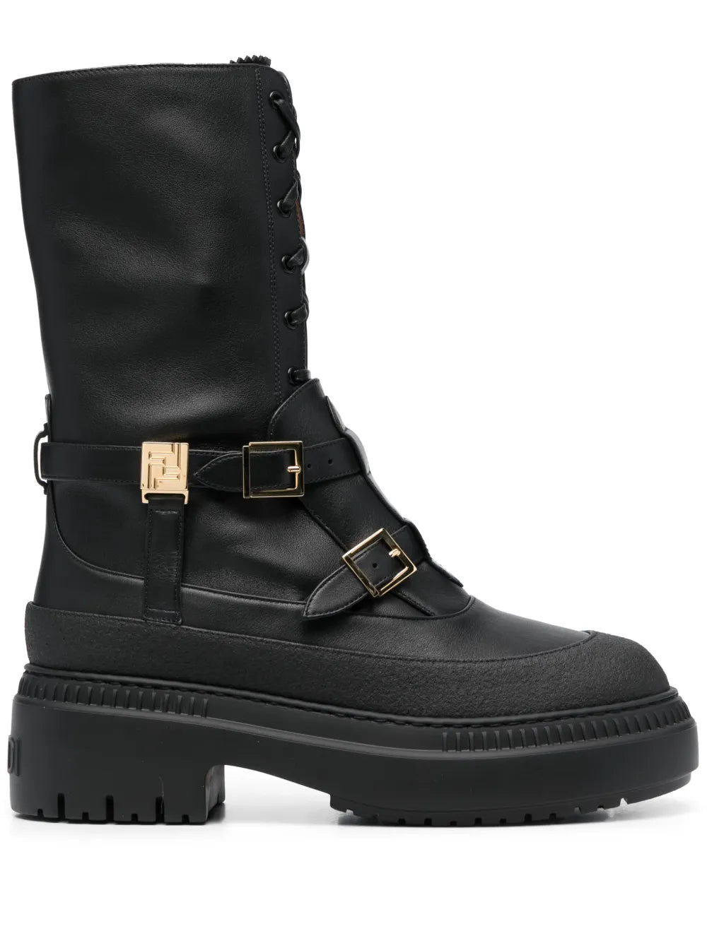 Fendi Delfina Leather Biker BootsFendi
