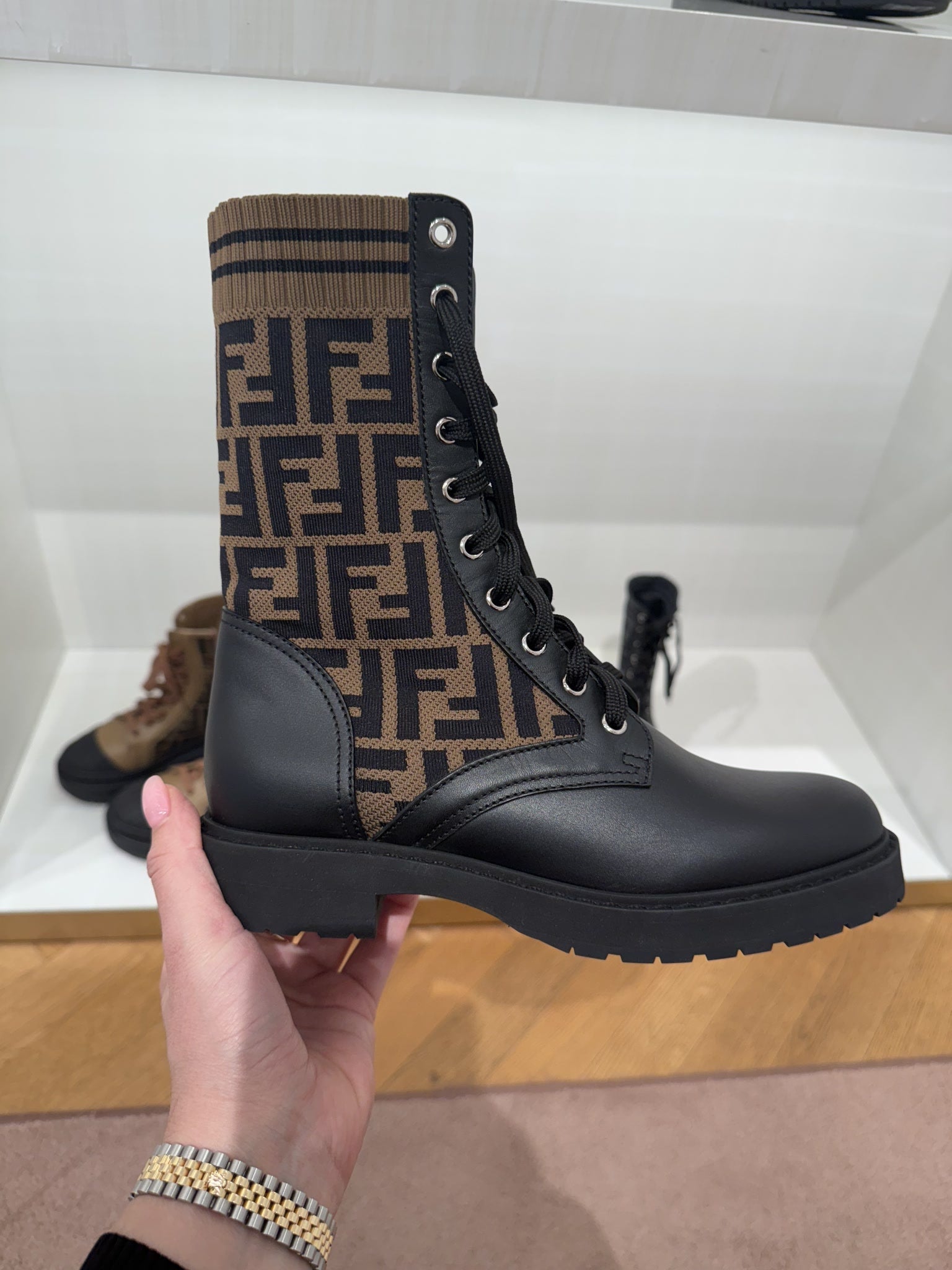 Fendi Fendi FF Rockoko Biker TabaccoFendi