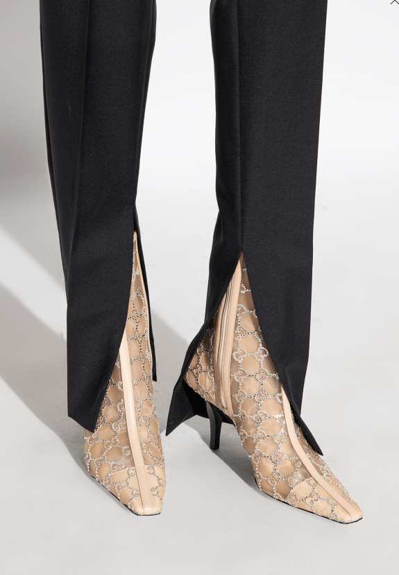 Gucci beige GG heeled ankle bootsGucci