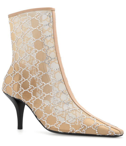 Gucci beige GG heeled ankle bootsGucci