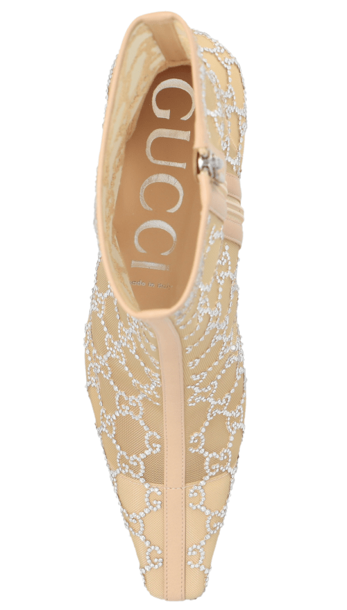 Gucci beige GG heeled ankle bootsGucci
