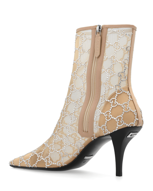 Gucci beige GG heeled ankle bootsGucci