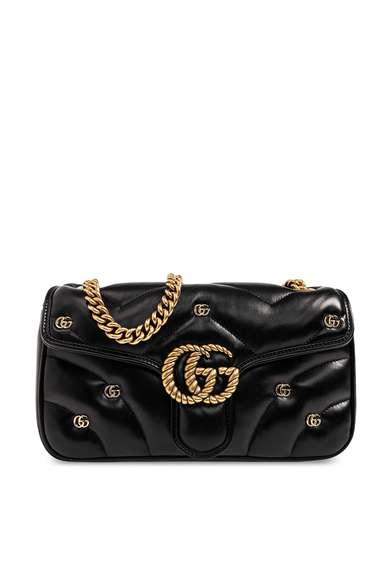 Gucci BLACK ‘GG Marmont Small’ quilted shoulder bagGucci