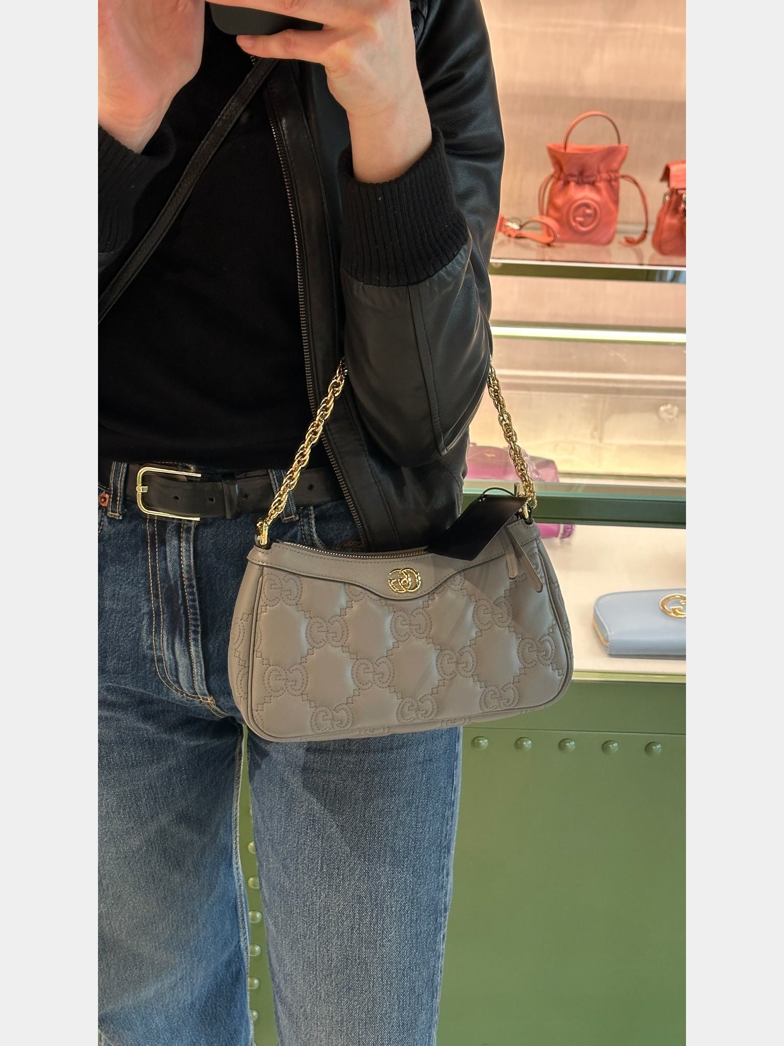 Gucci D Handbag GG Matelasse greyGucci