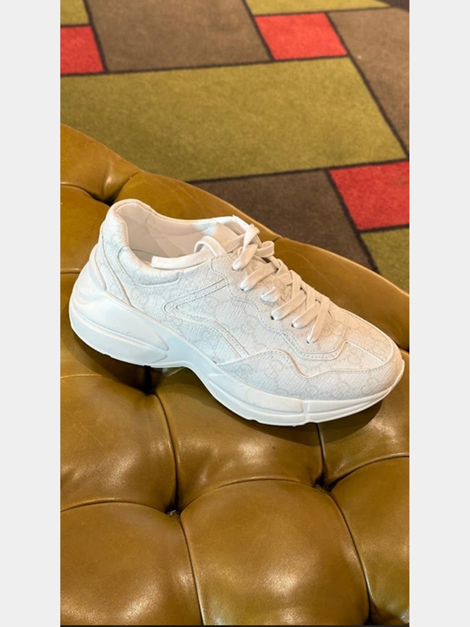 Gucci Damskie Sneakersy Białe GG RhytonGucci