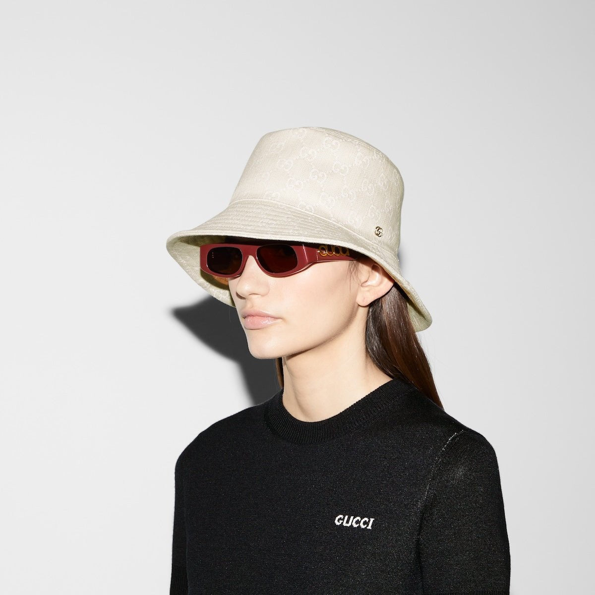 GUCCI GG denim bucket hat creamGucci
