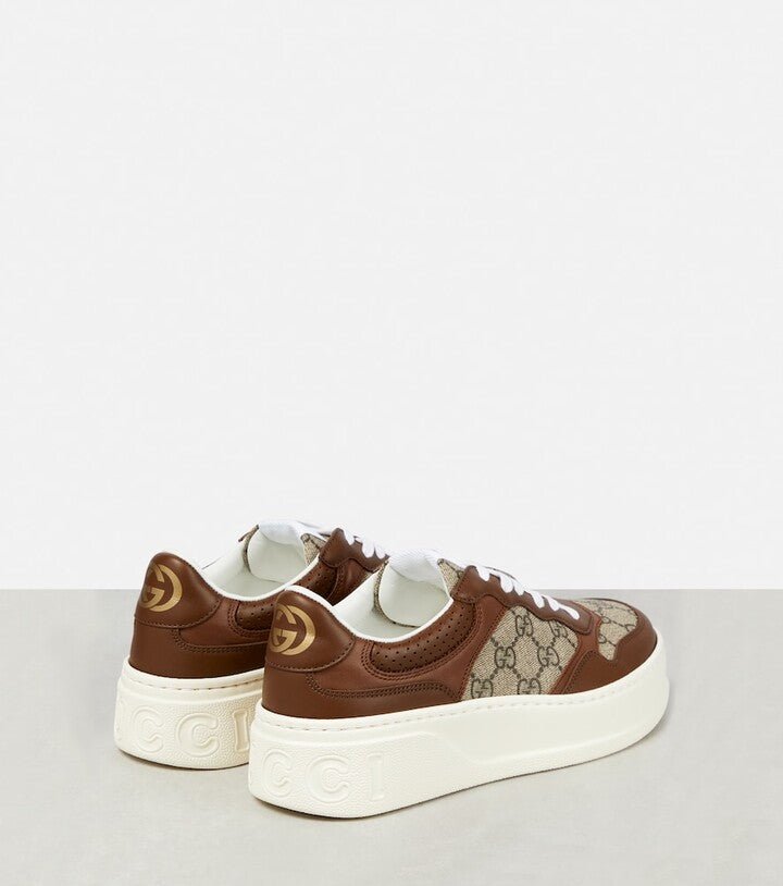 Gucci GG Supreme panelled sneakers brownGucci