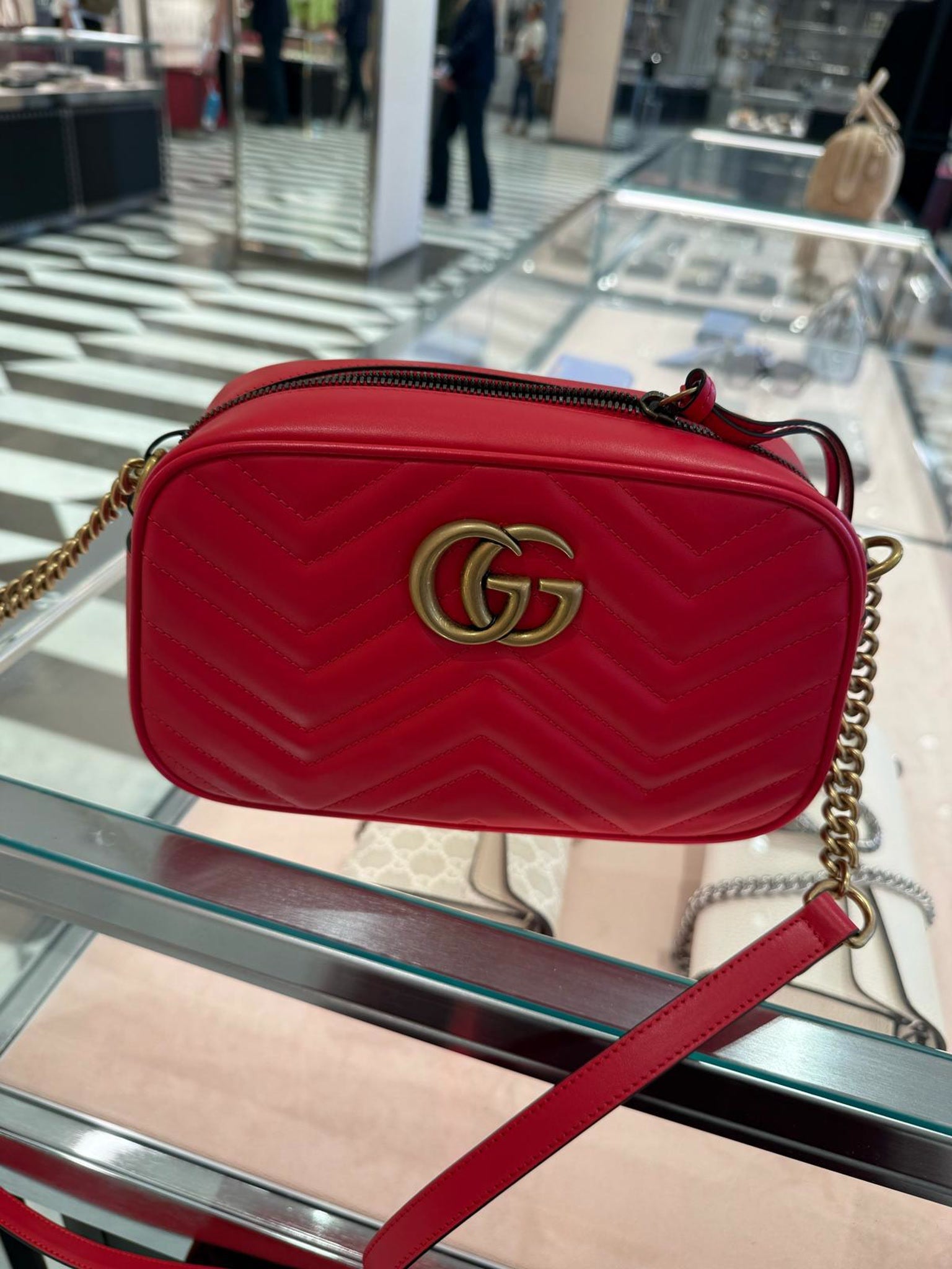 Gucci Handbag GG Marmont 2 Lion Trap ChevronGucci