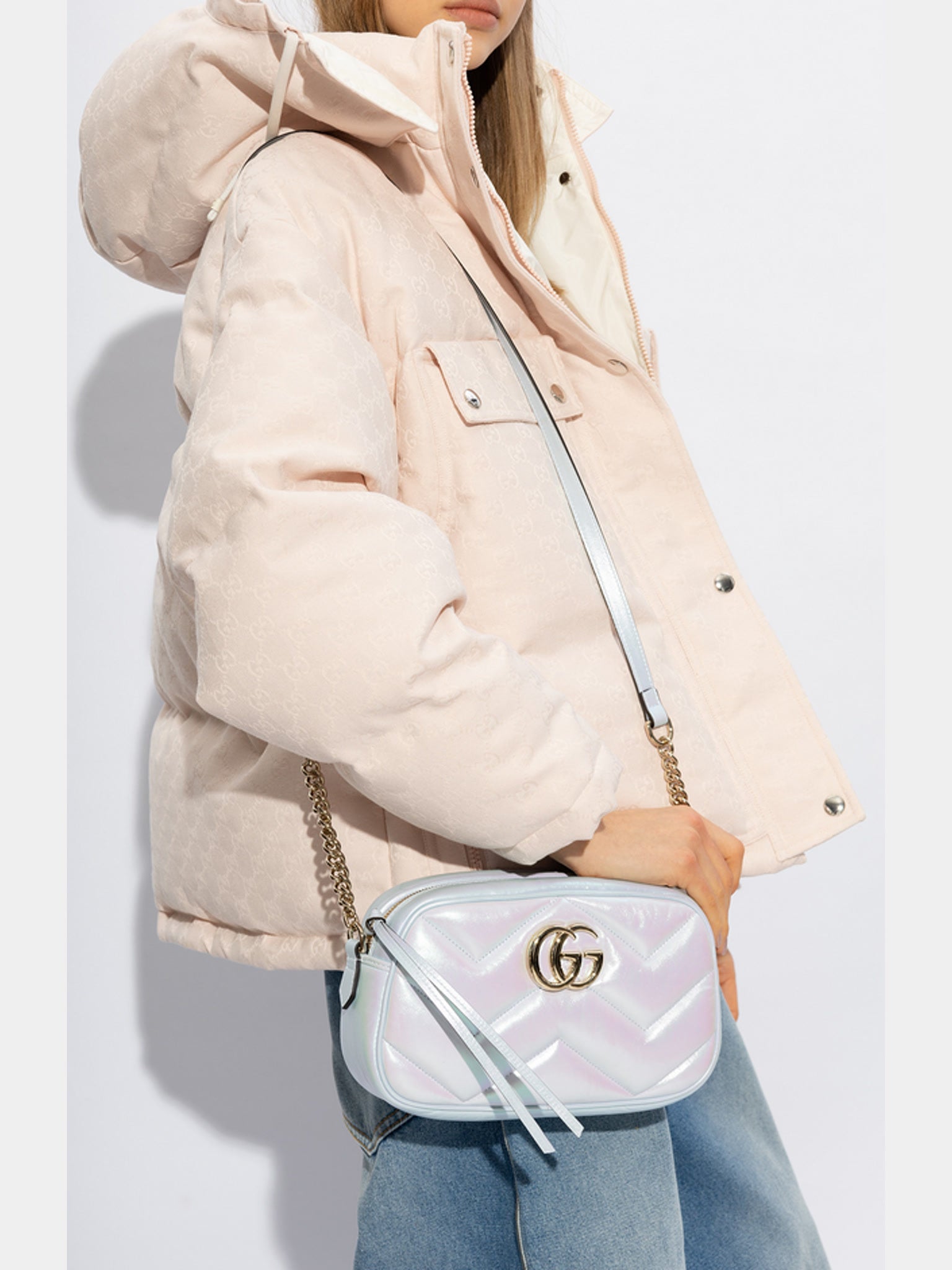 Gucci Handbag GG Marmont 2 Nappa Vac niebieskaGucci