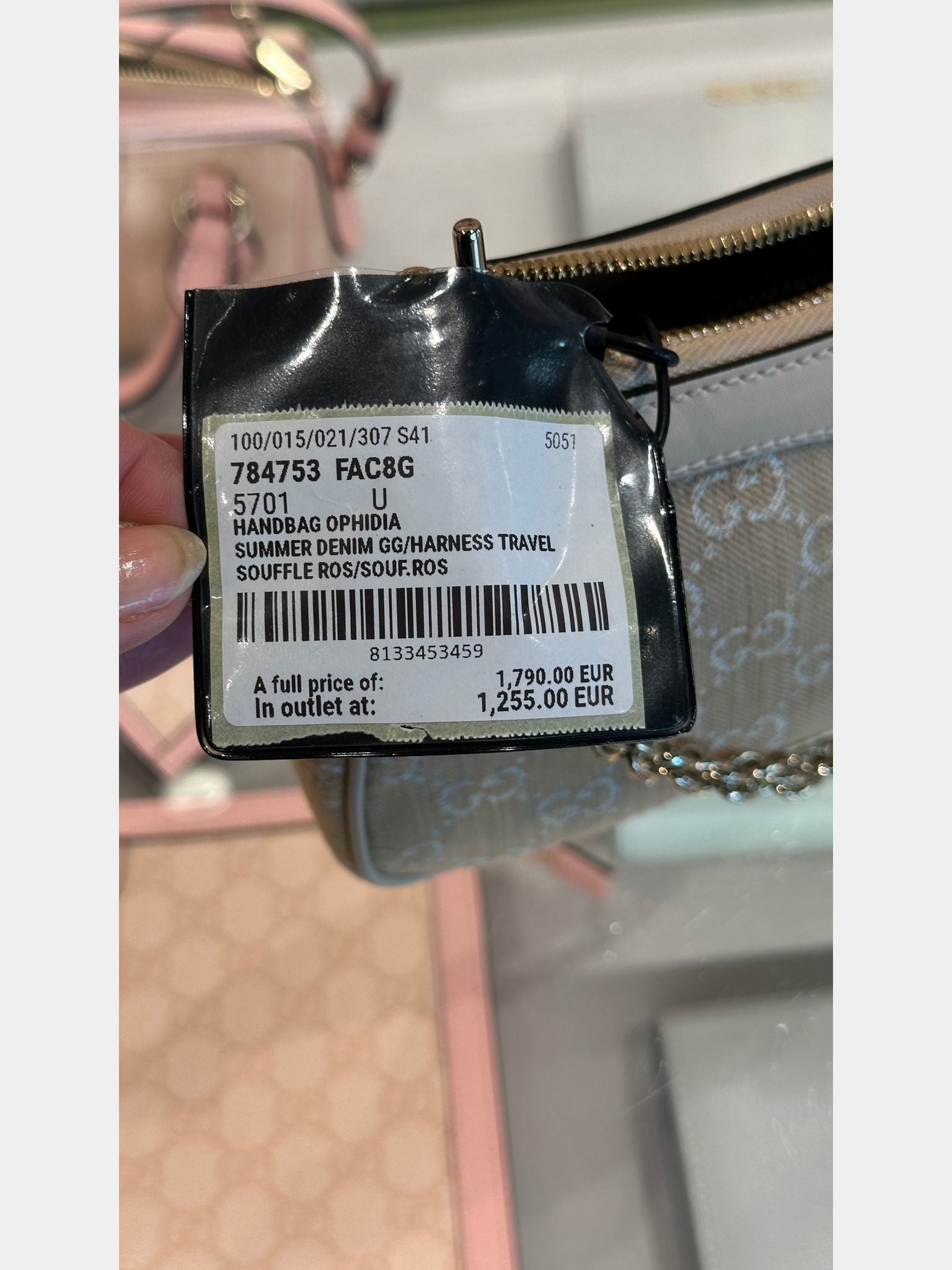 Gucci Handbag Ophidia Summer Denim GG Harness TravelGucci