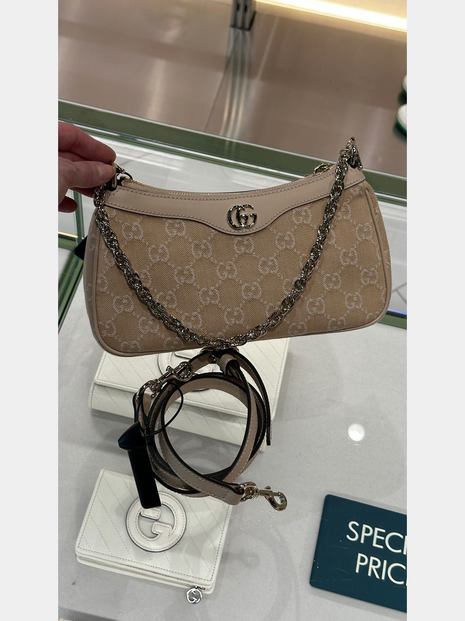 Gucci Handbag Ophidia Summer Denim GG Harness TravelGucci