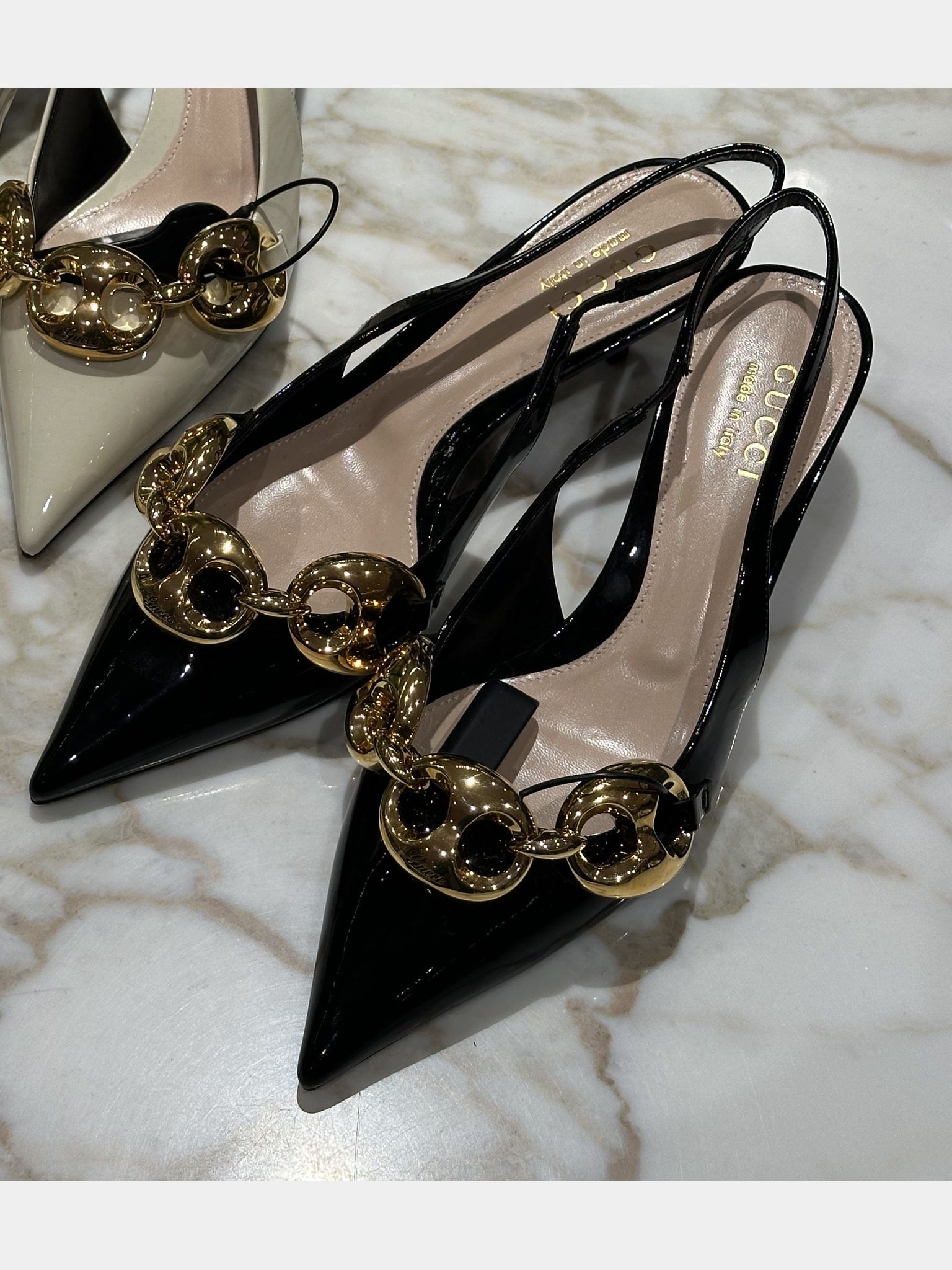 Gucci Marina Black HeelsGucci