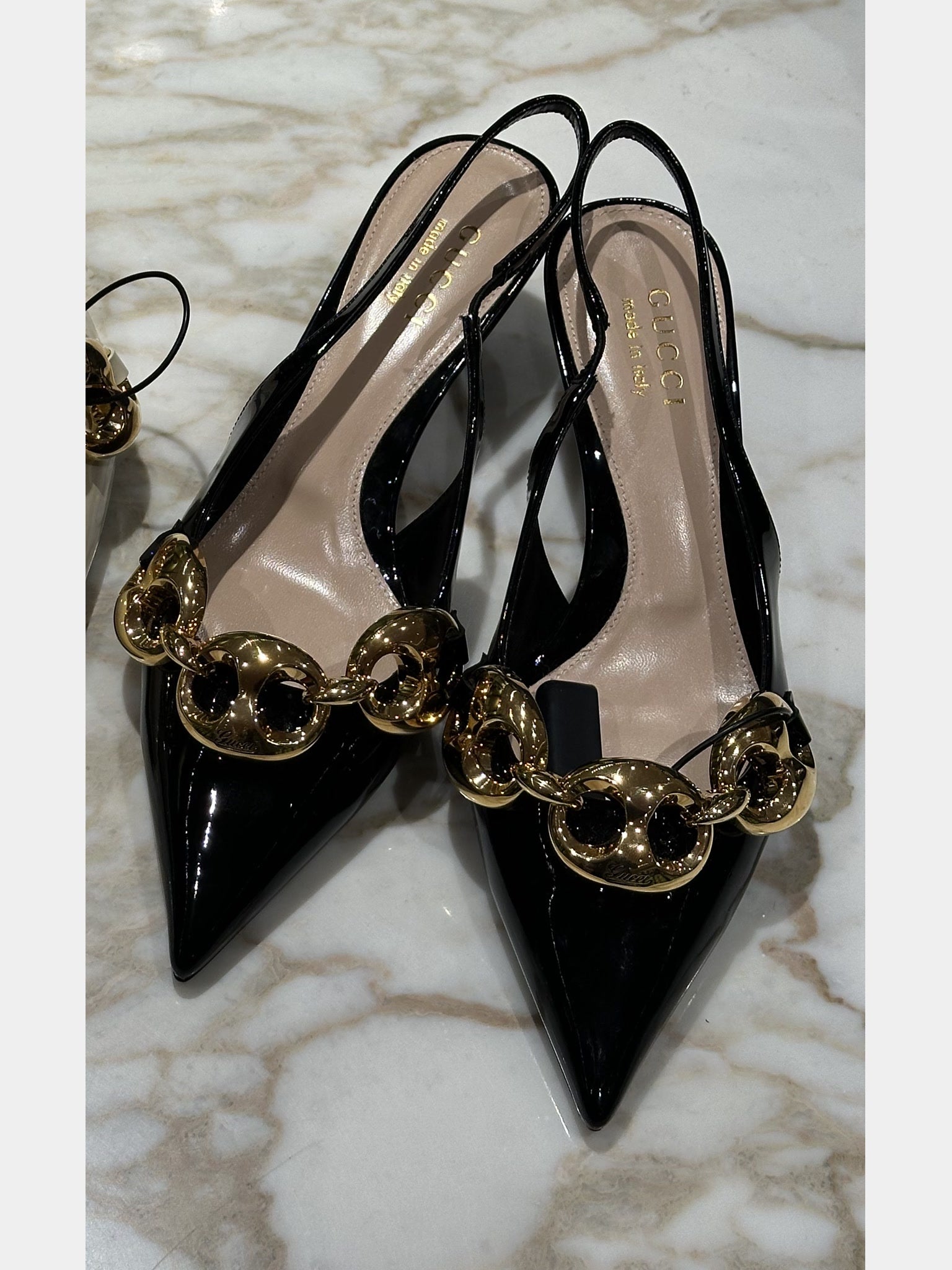 Gucci Marina Black HeelsGucci