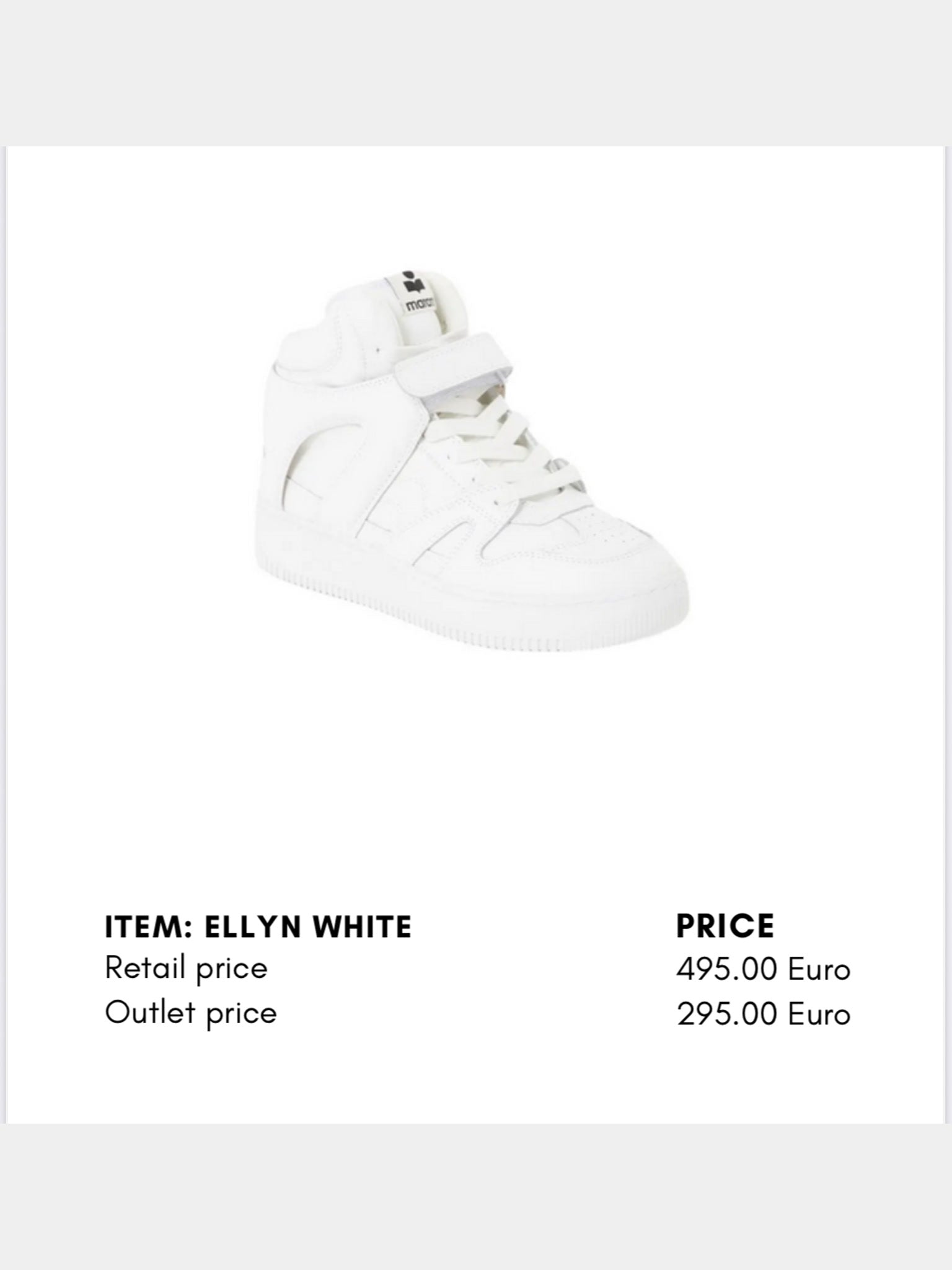 Isabel Marant białe Sneakersy damskie EllynIsabel Marant