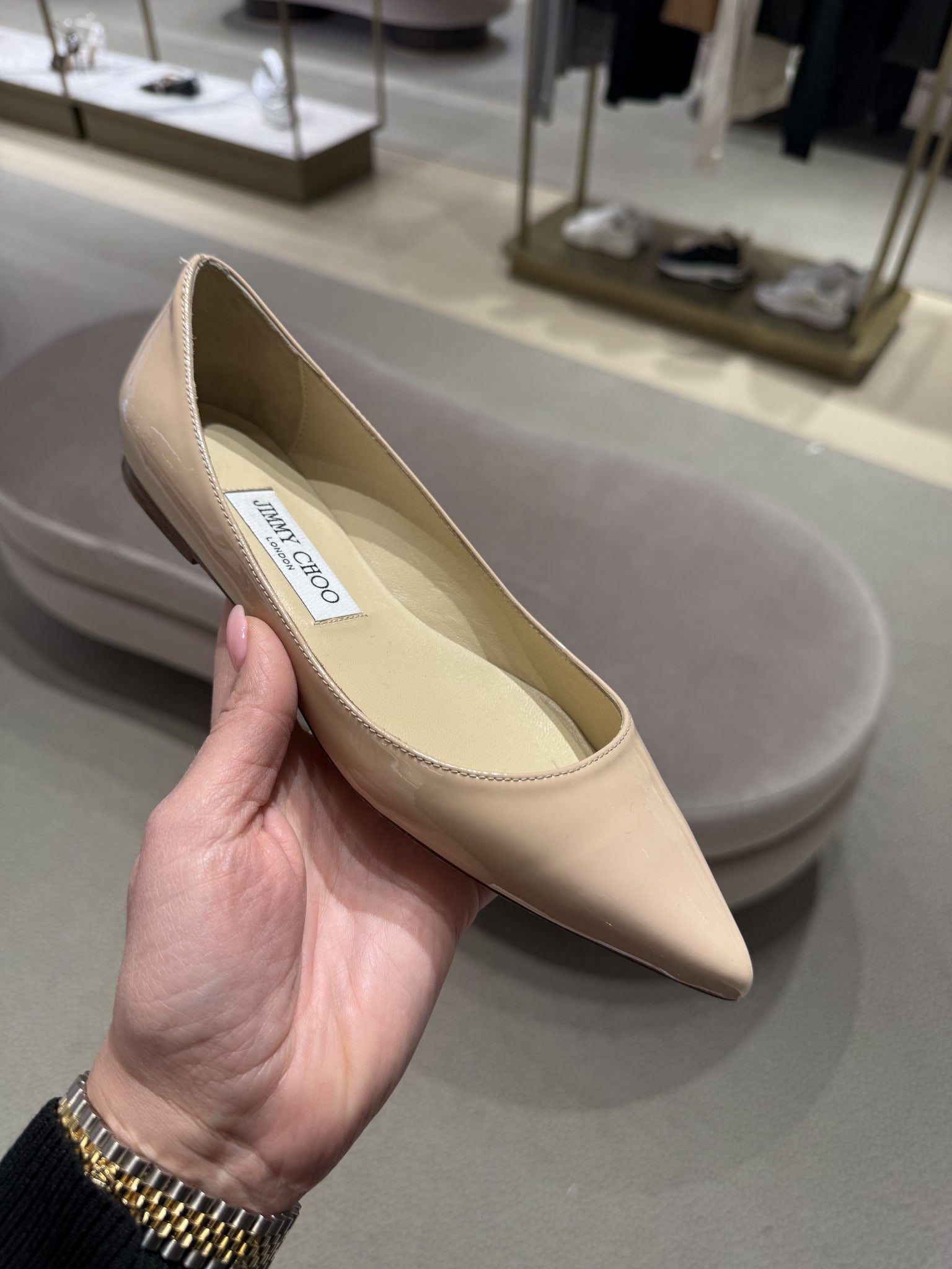 Jimmy Choo Alina Patent Leather FlatsJimmy Choo